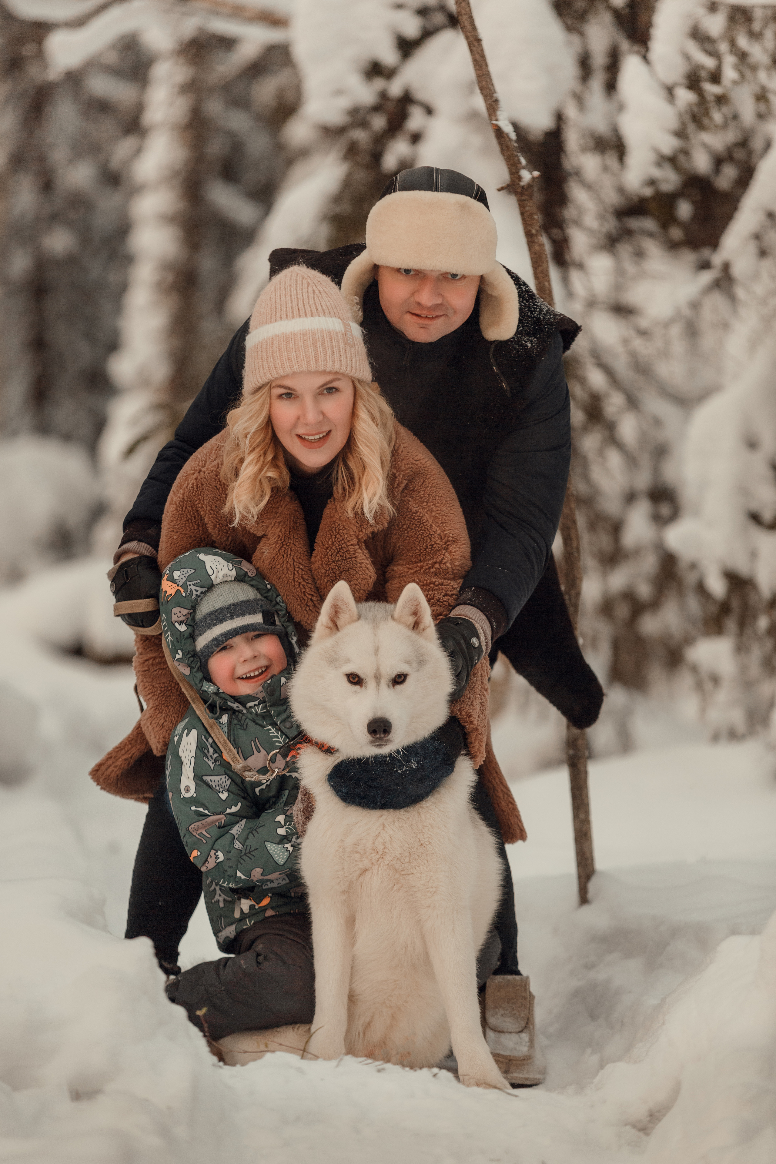 Семейная с хаски. Фотограф в Архангельске Артемьева Катерина