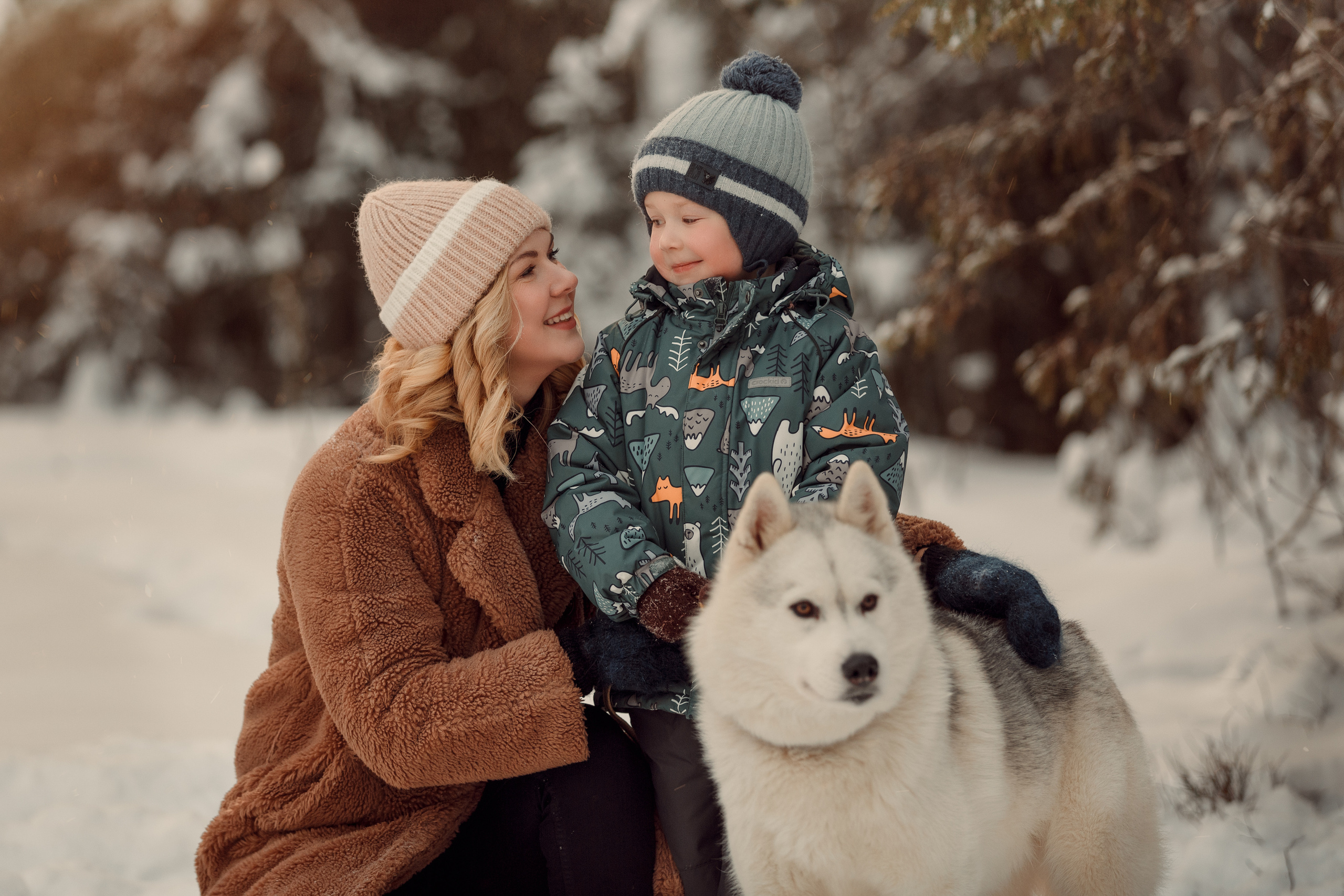 Семейная с хаски. Фотограф в Архангельске Артемьева Катерина