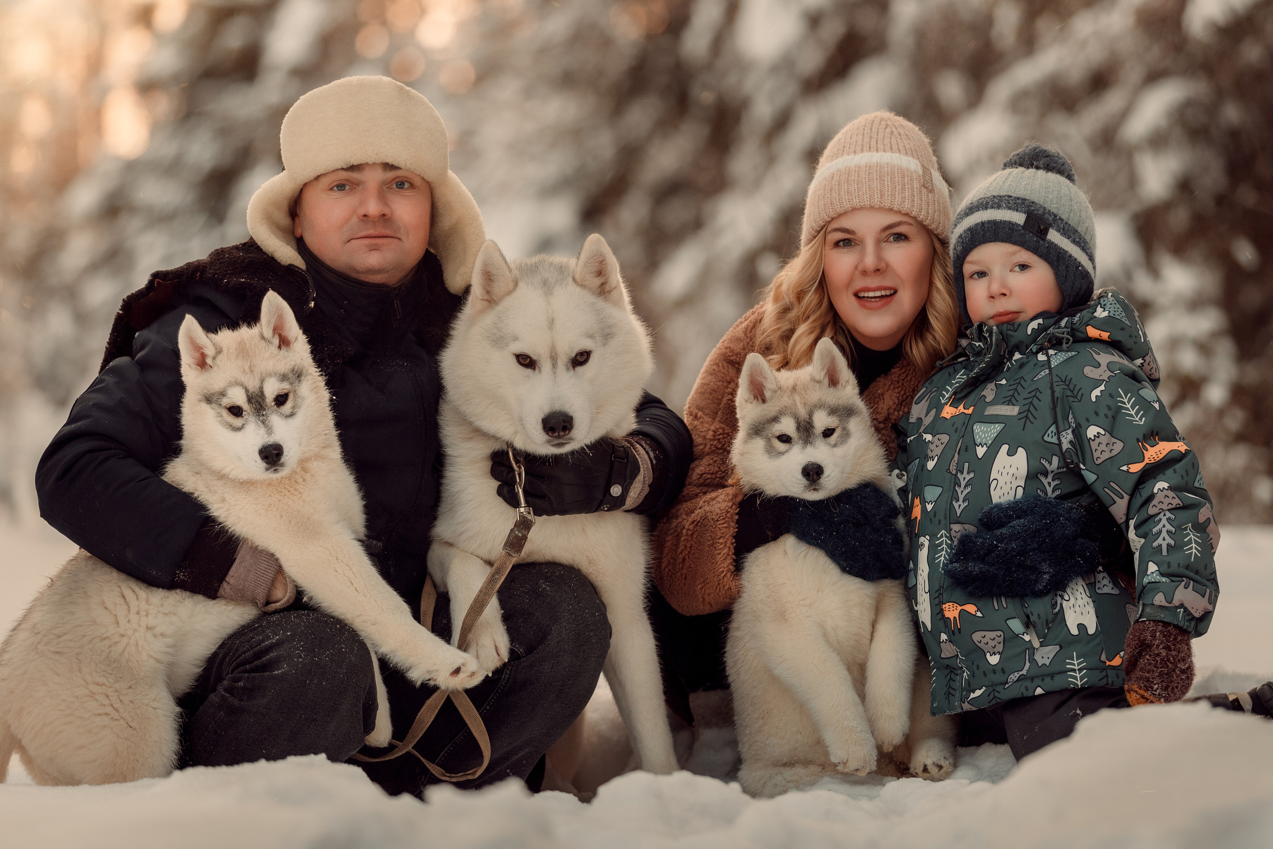 Семейная с хаски. Фотограф в Архангельске Артемьева Катерина