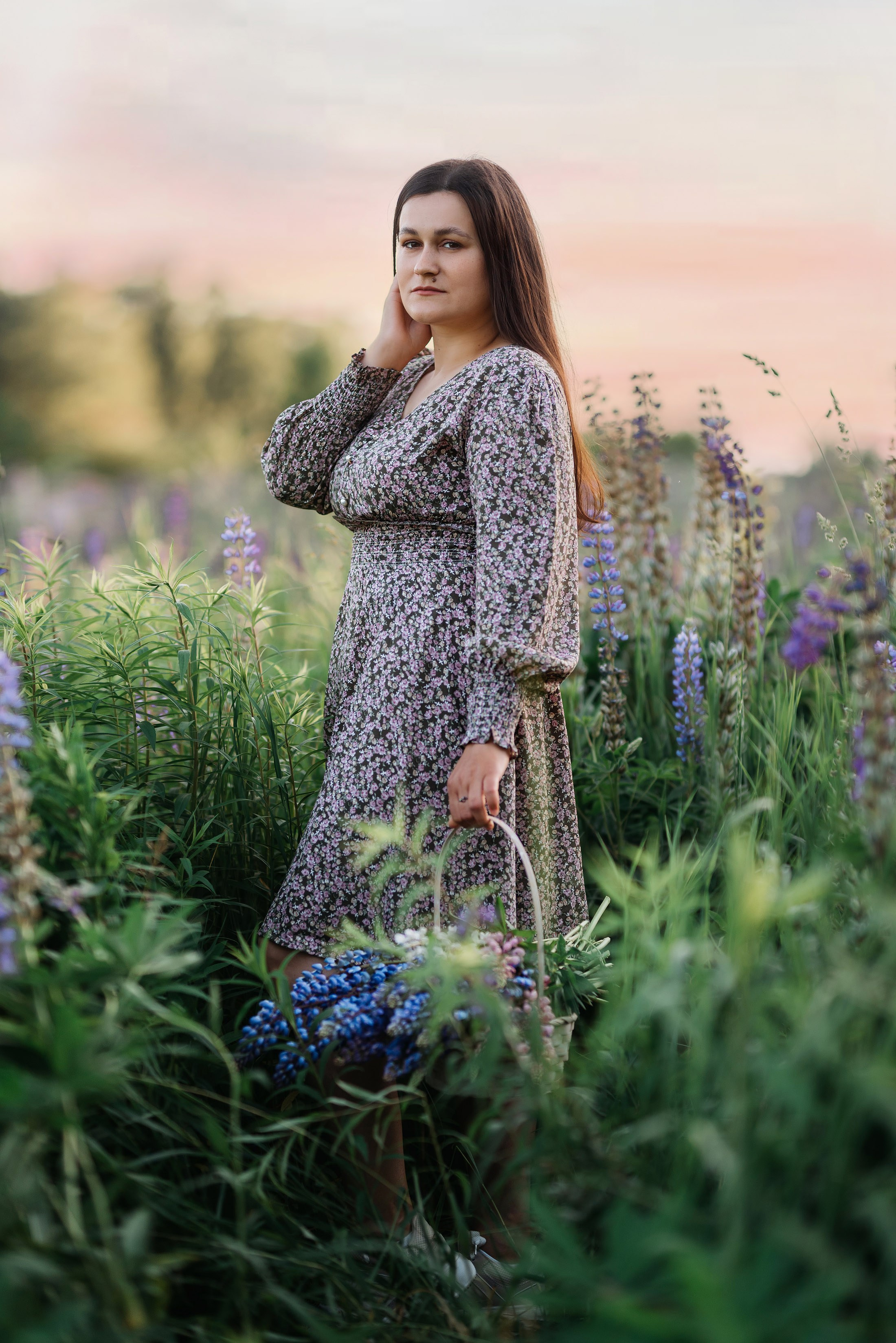 Анна в люпинах. Свадебный и семейный фотограф в Туле Ксения Сильвер