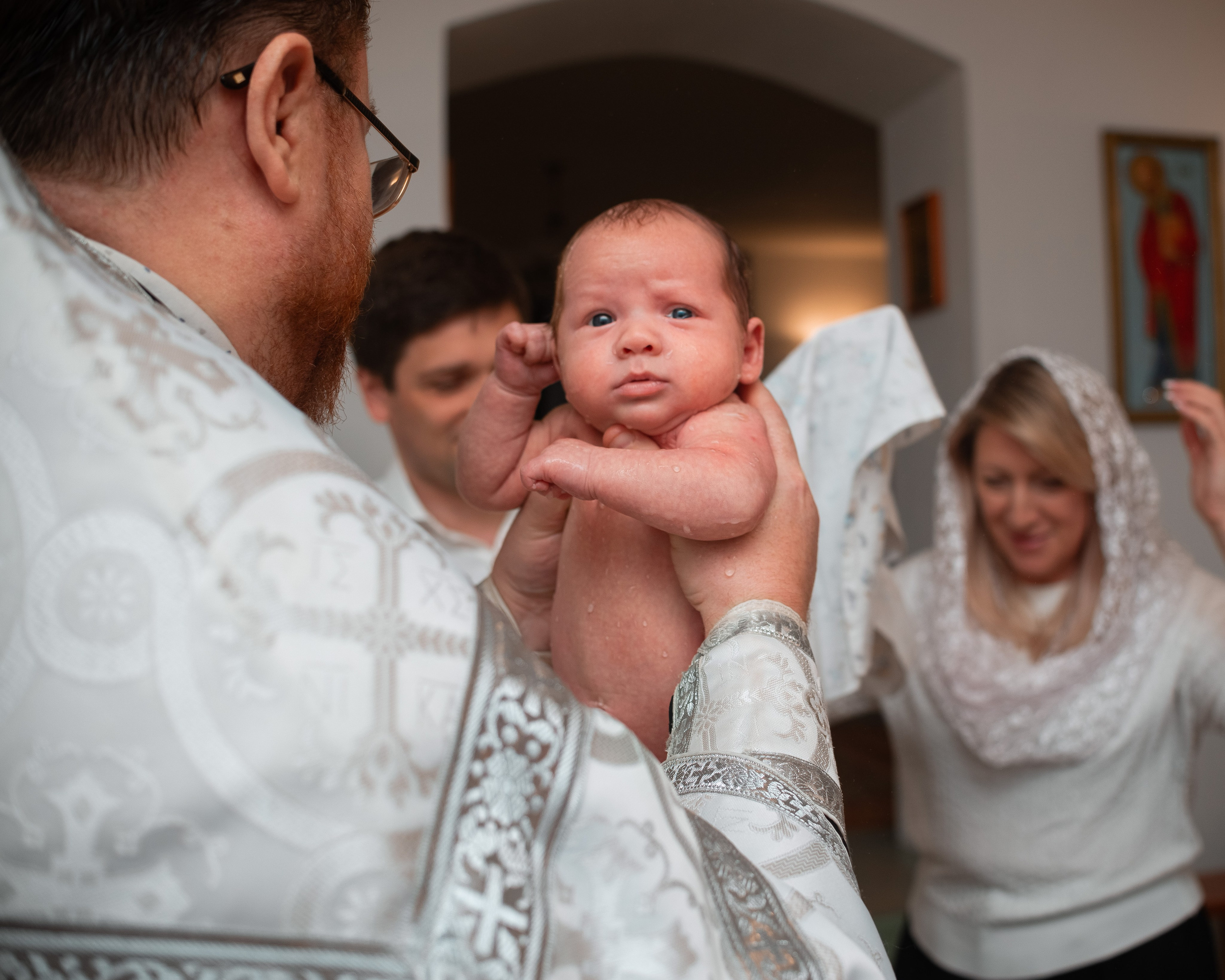 Крещение Степы в хр. Покрова в д. Слобода. Семейный фотограф на выписку из роддома и крещение Минск Настя Гришук