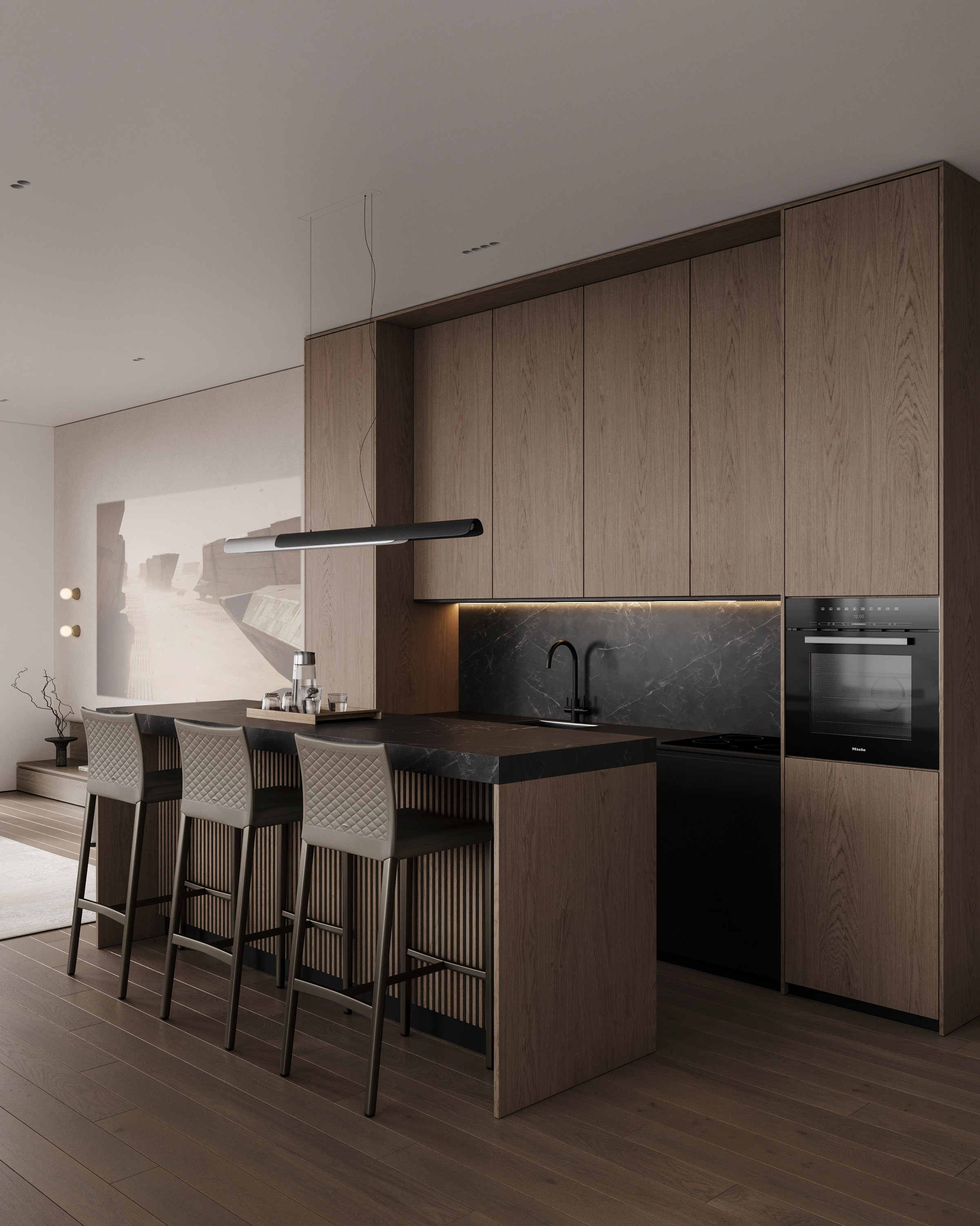 MONOCHROME | CONCEPTUAL PROJECT. Interior Visualization by Valerie Stetyukevich