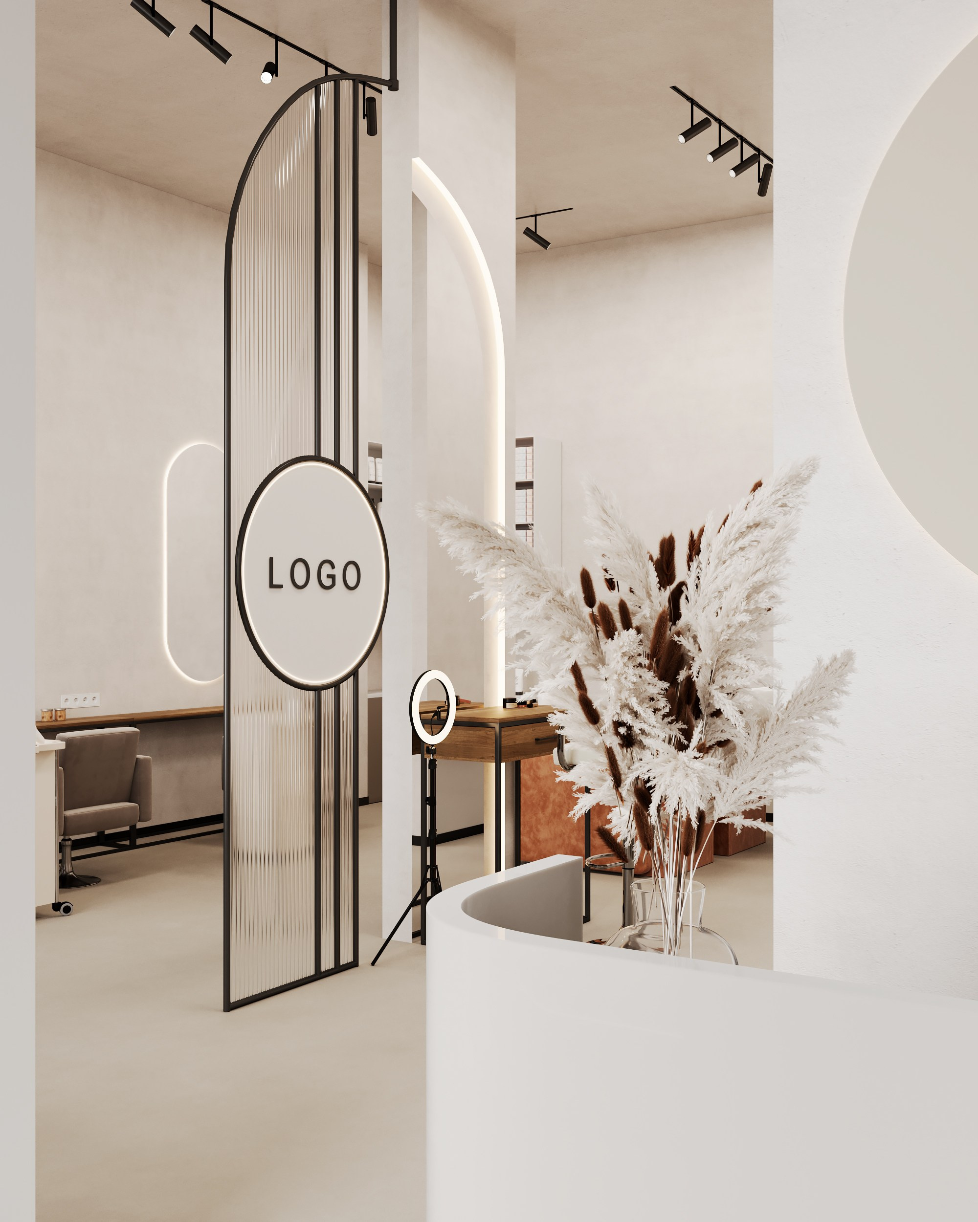 Beauty Salon Tatcher. Дизайн интерьера | 3D визуализация | Миланская Марина