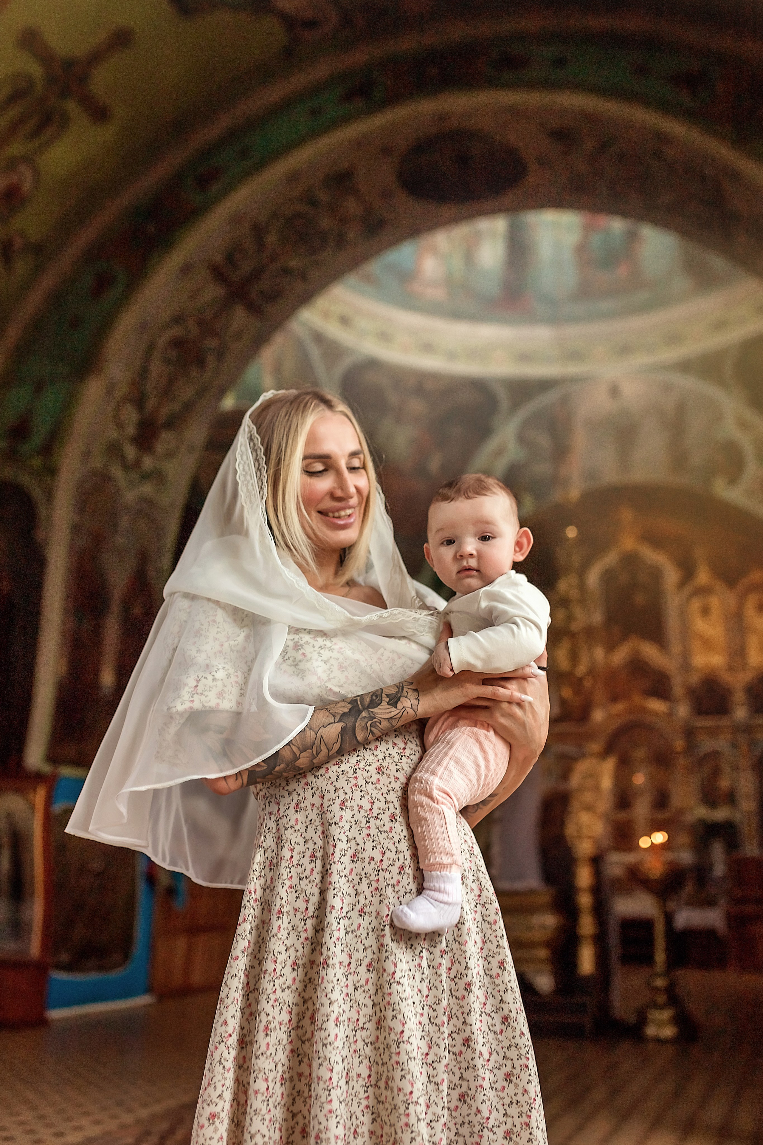 Крещение в Храме Преображения Господня в хуторе Обуховка. Олеся Семейская свадебный и семейный фотограф в Ростове-на-Дону