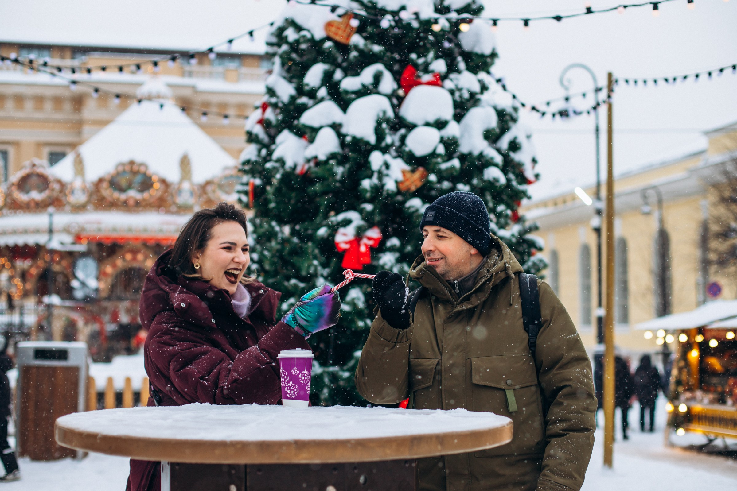 Анастасия и Леонид в январе. Фотопрогулка в Петербурге. Индивидуальный и семейный фотограф в Санкт-Петербурге