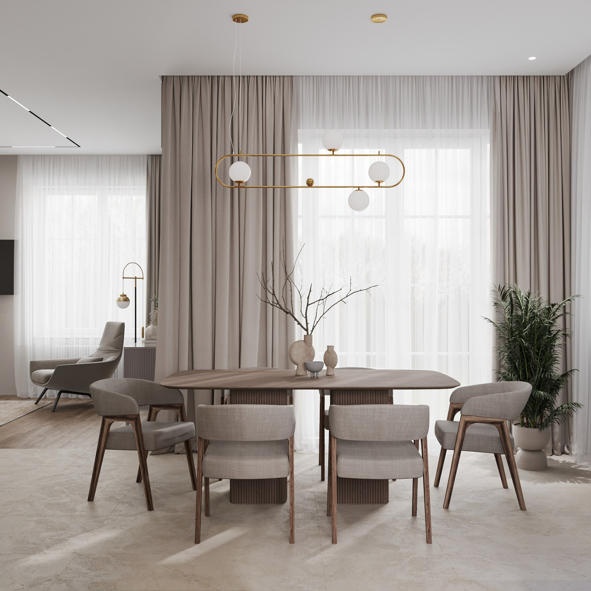 Первый этаж 2-х этажного дома. Интерьерный 3Д Визуализатор Маргарита Оберемко