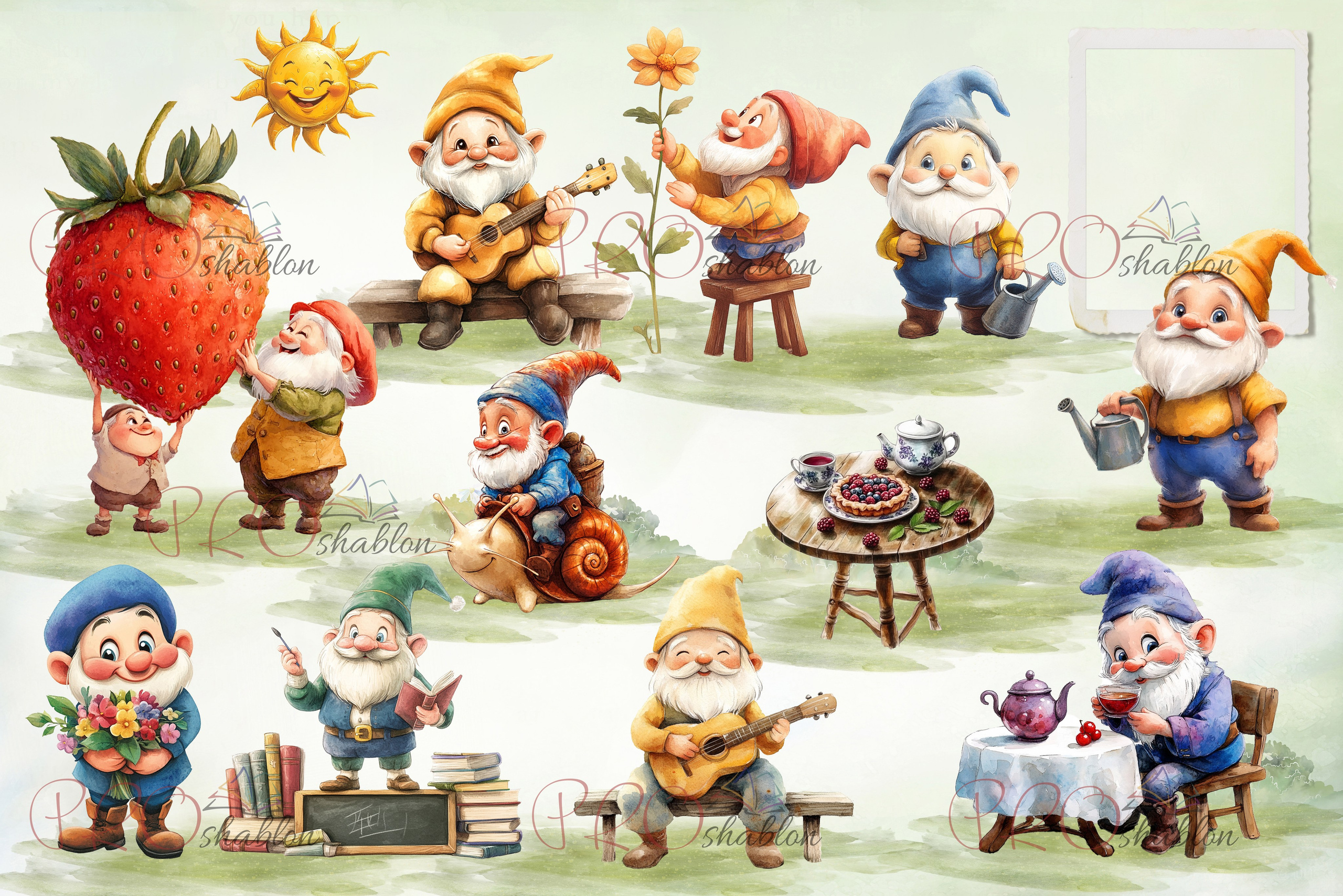 Белоснежка и гномы. Шаблоны и дизайны выпускных альбомов и фотокниг