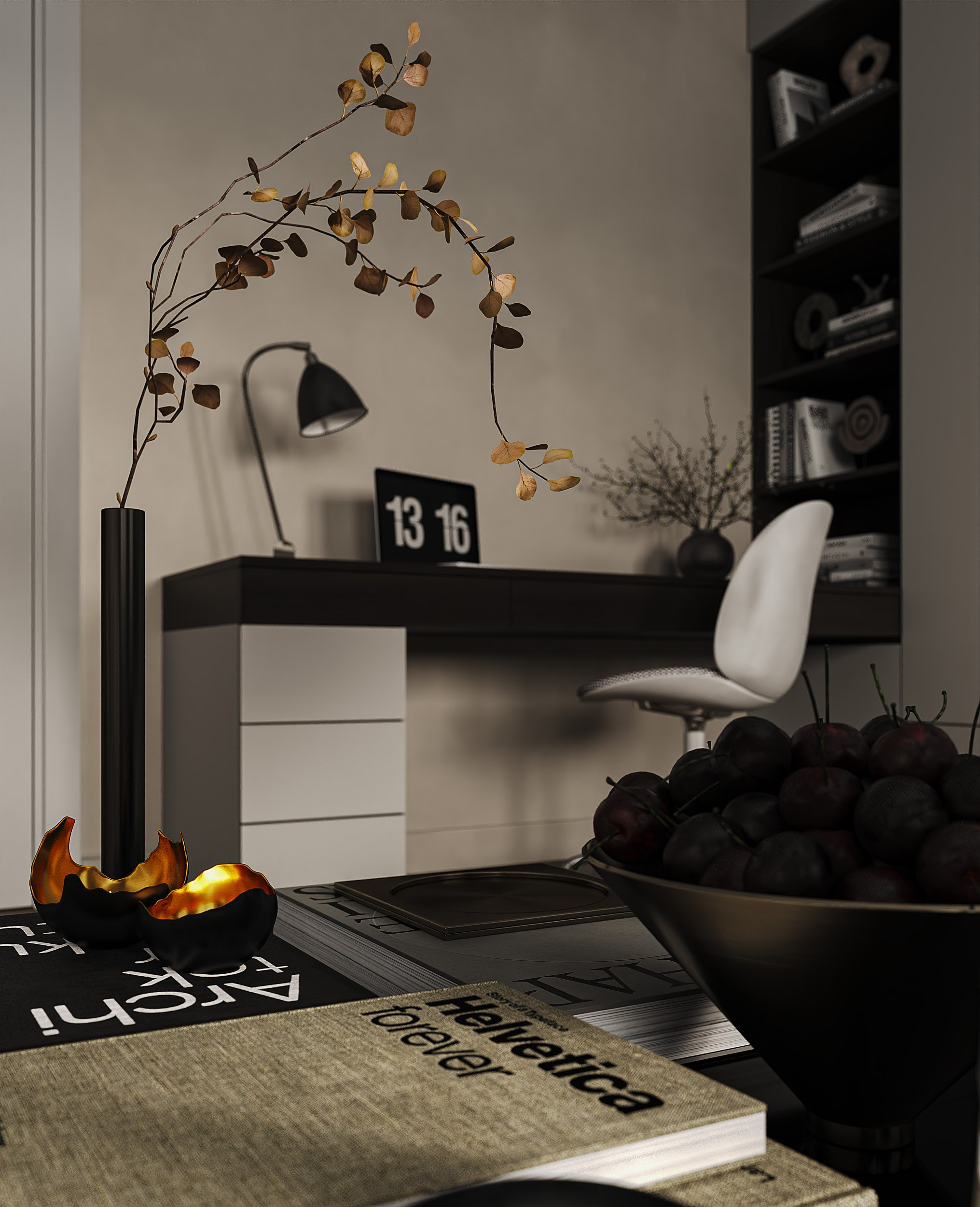 Гостиная с рабочей зоной 🤎