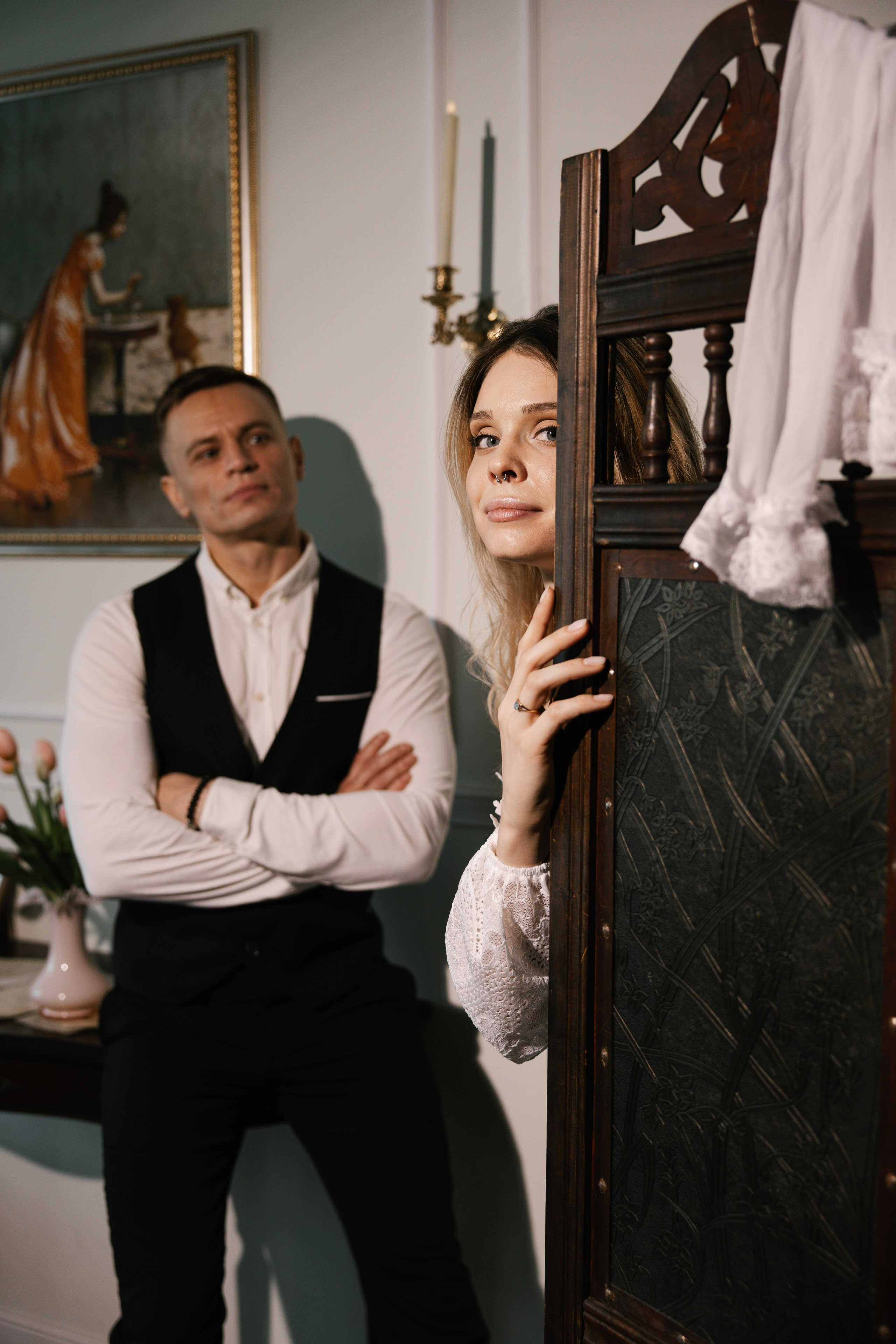 Лина и Вадим в студии Veer. Портретный фотограф в Москве Даша Потоцкая