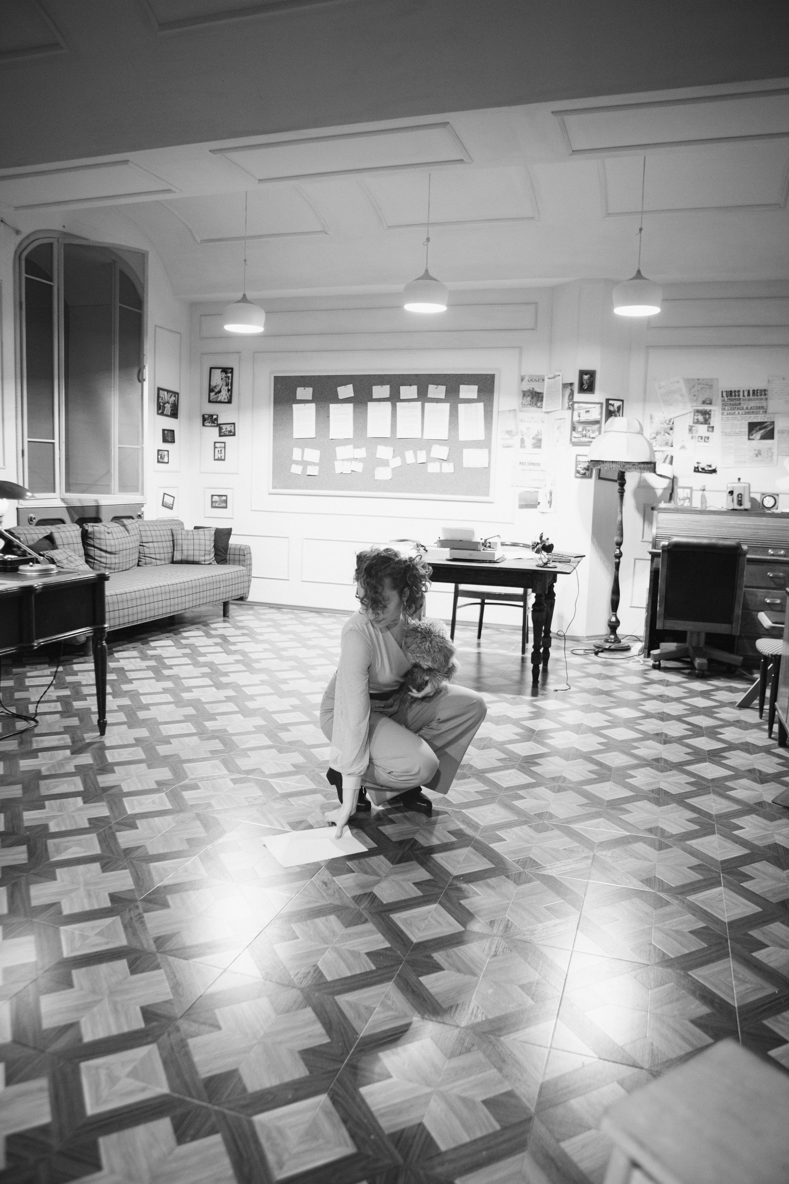 A cinematic daydream in the spirit of Wes Anderson’s style. Portrait, family and pet photographer in Cyprus, Ksenia Bourdelle