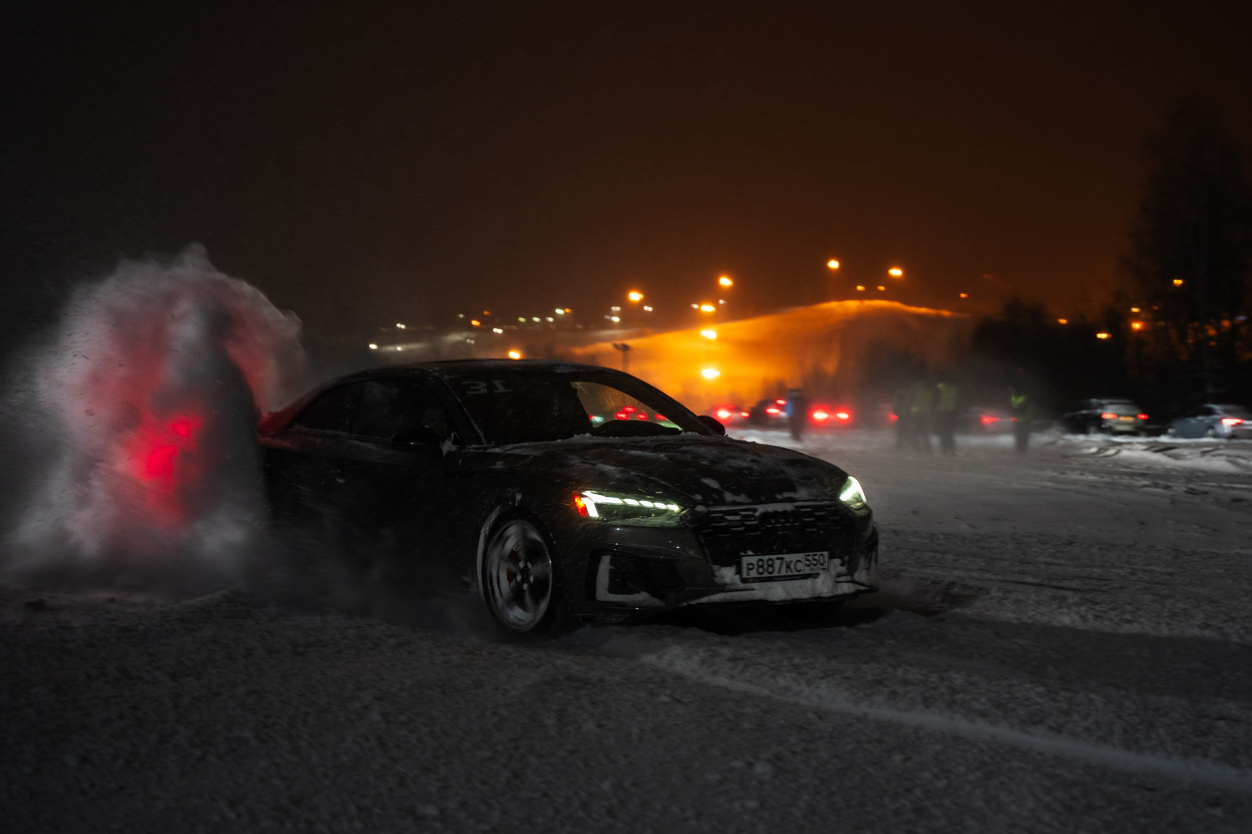 Зимний дрифт Audi. Автомобильный фотограф Москва