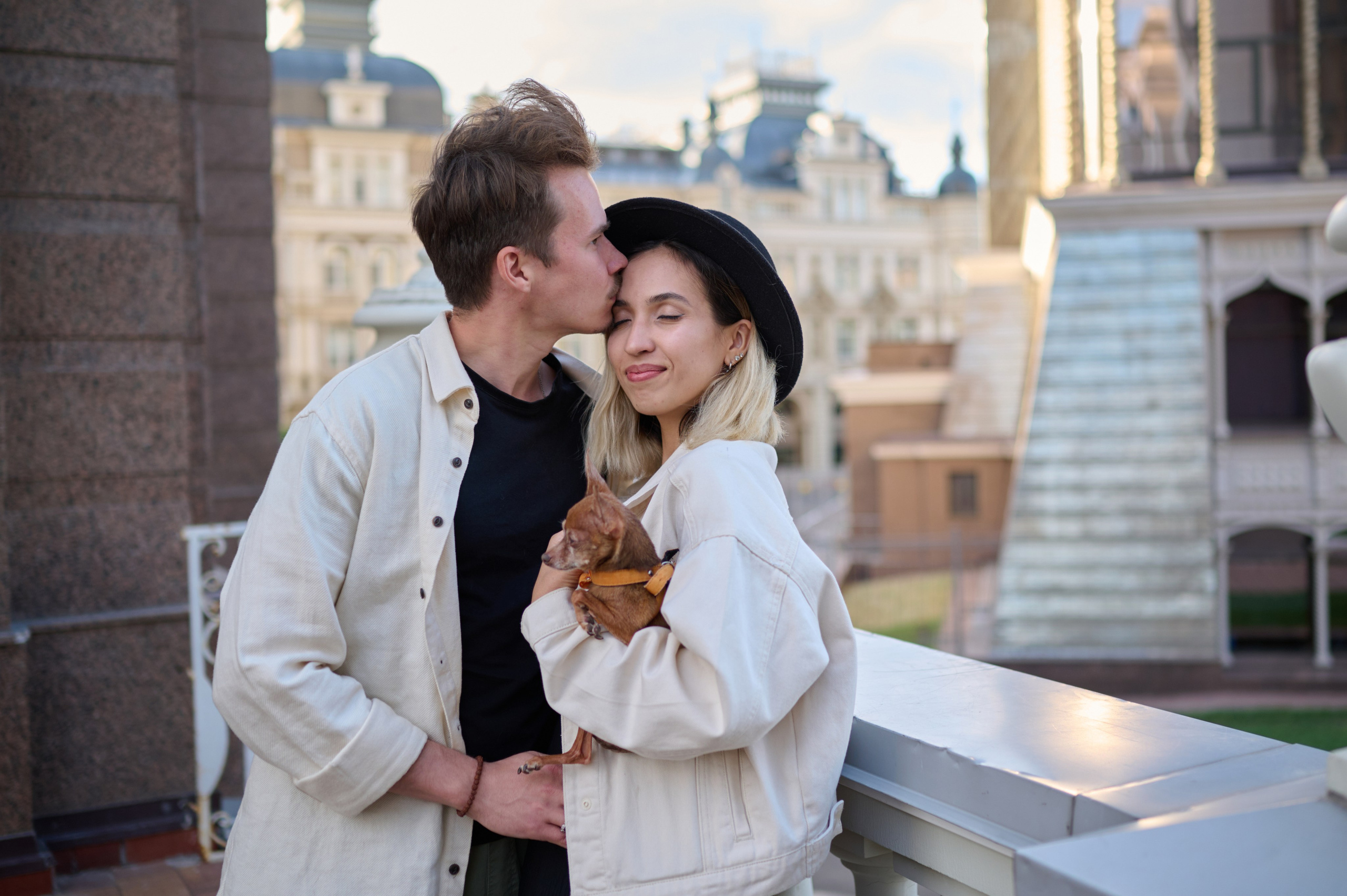 Ренита и Егор с Фокси и Пени. Фотограф анималист в Казани Алина Сулейманова. Фотограф животных