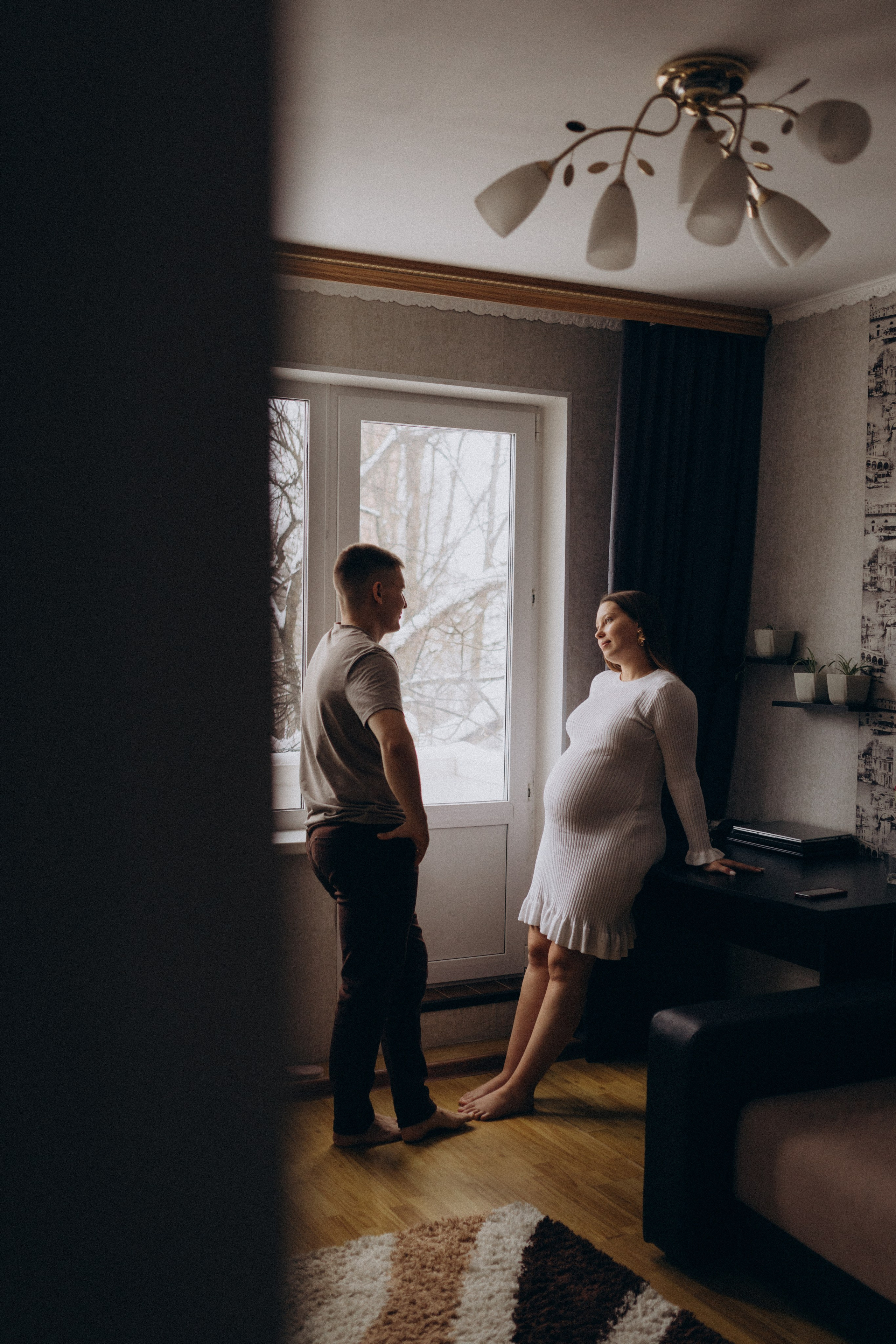 Беременная домашняя съемка Вика и Влад. Семейный фотограф в Москве и Люберцах Юлия Гуськова