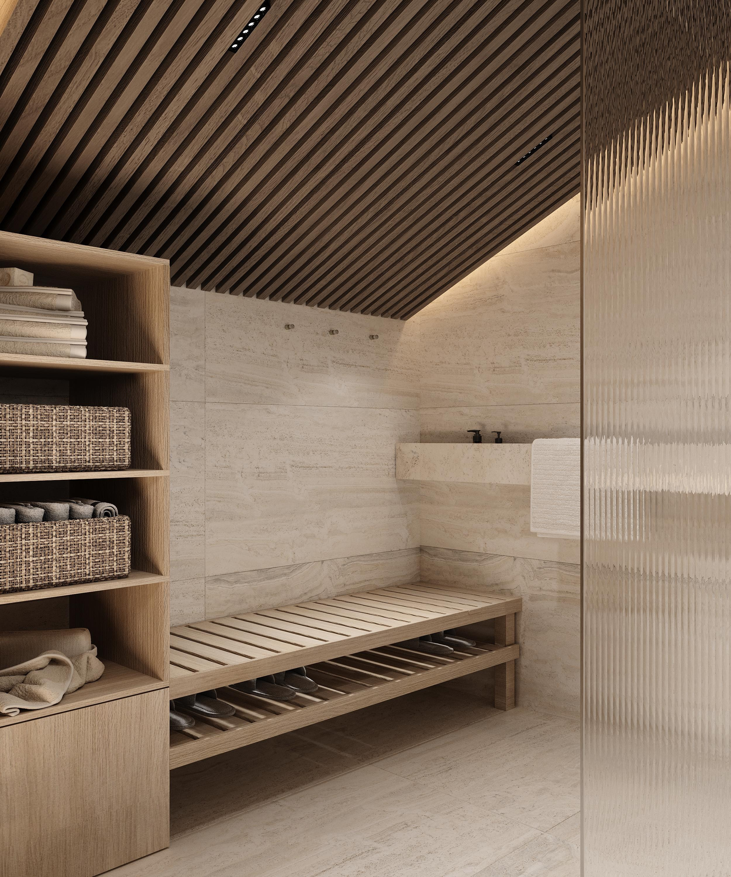 Сауна в частном доме. Дизайнер интерьера Еремина Юлия