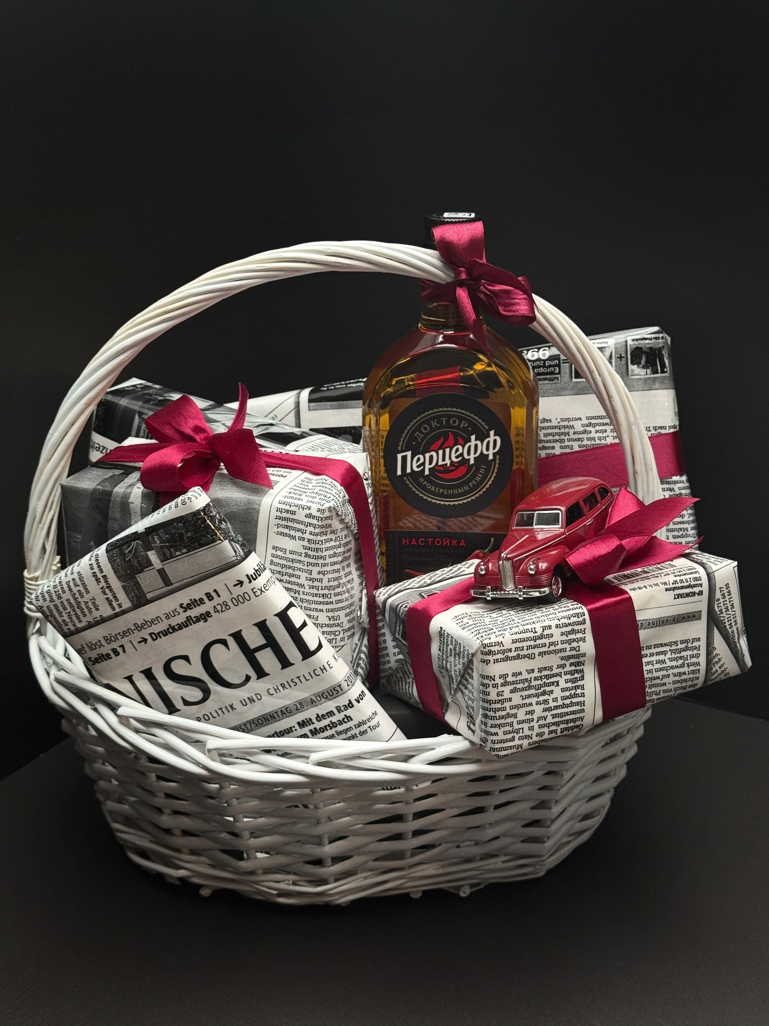 Мужская корзинка «Перцефф» (2). Студия подарочных наборов «Владия»