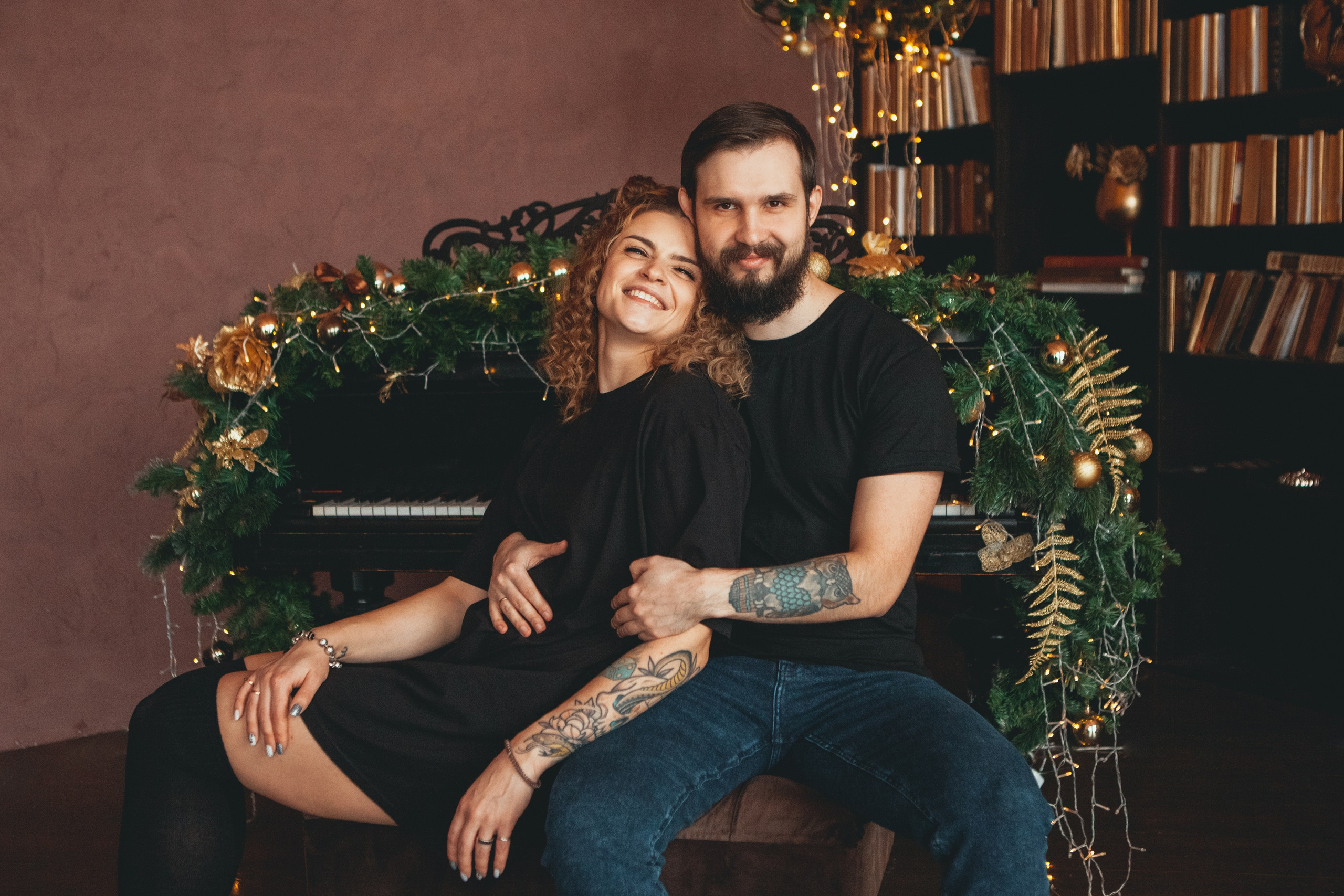 Новогодняя семейная фотосессия в студии. Фотограф Ольга Ефремова