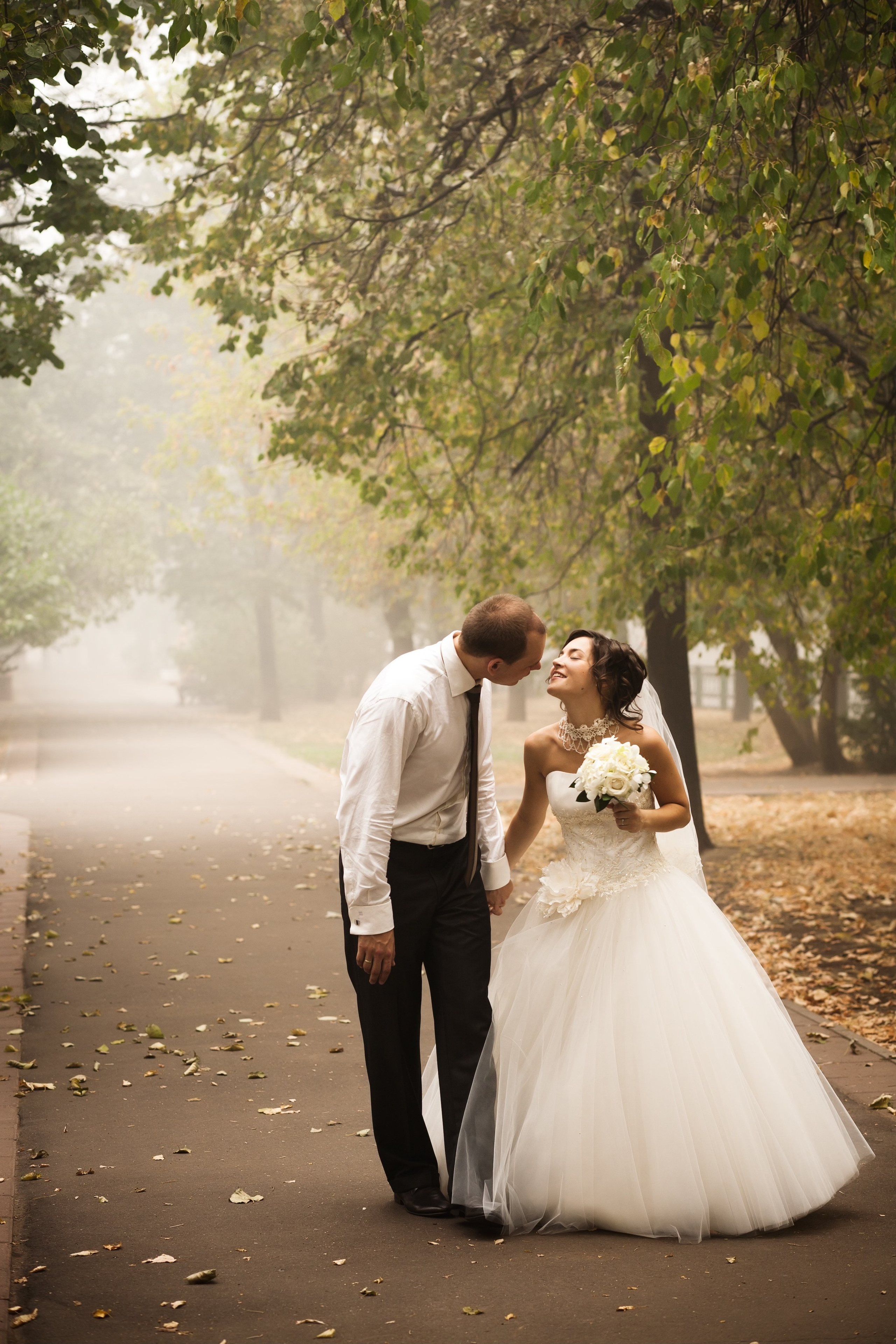 Свадебная съемка в тумане. Фотографы в Москве Светлана Устинова и Сергей Грачев