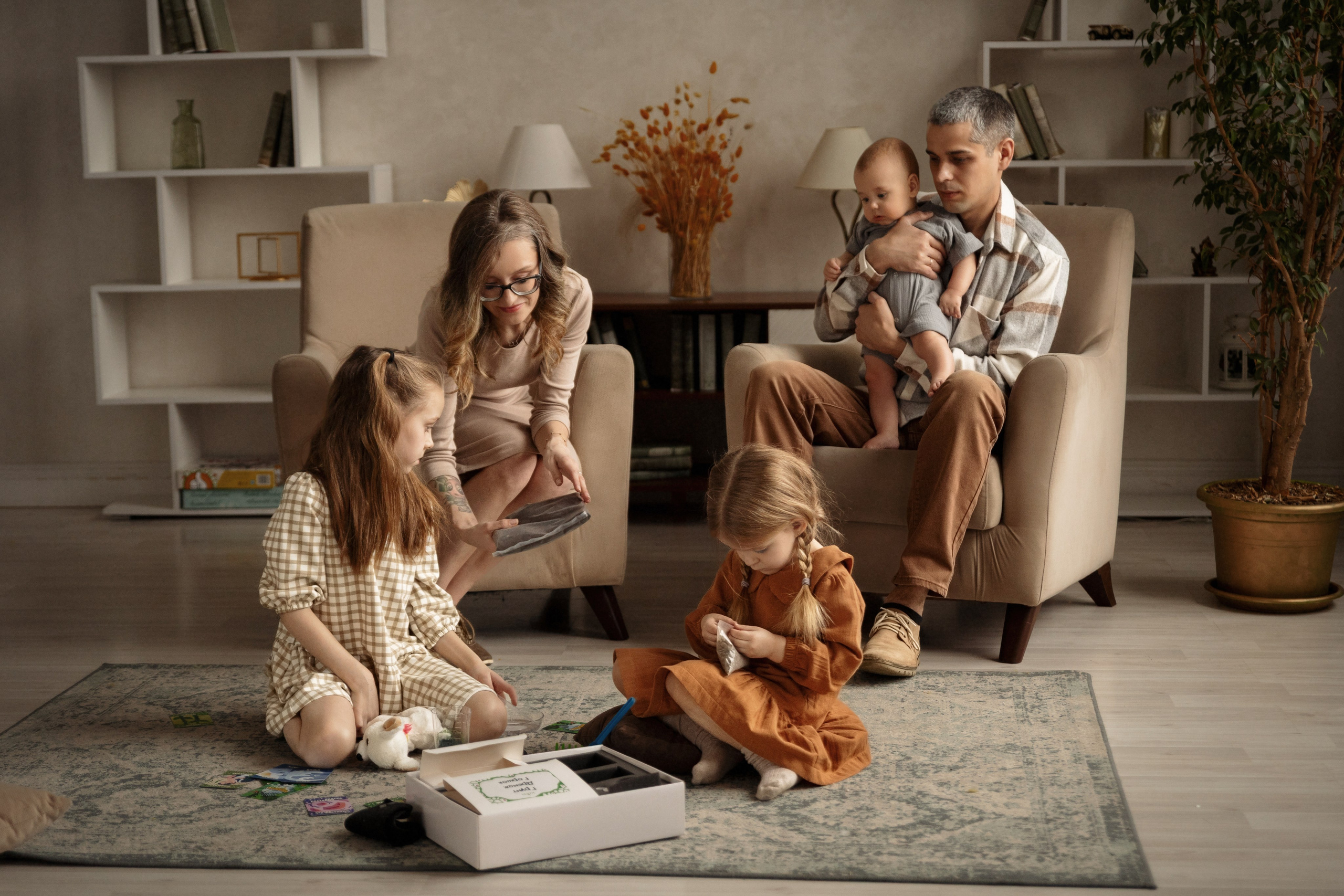 Семейная фотосессия дома. Семейный фотограф в Москве Трубинова Екатерина