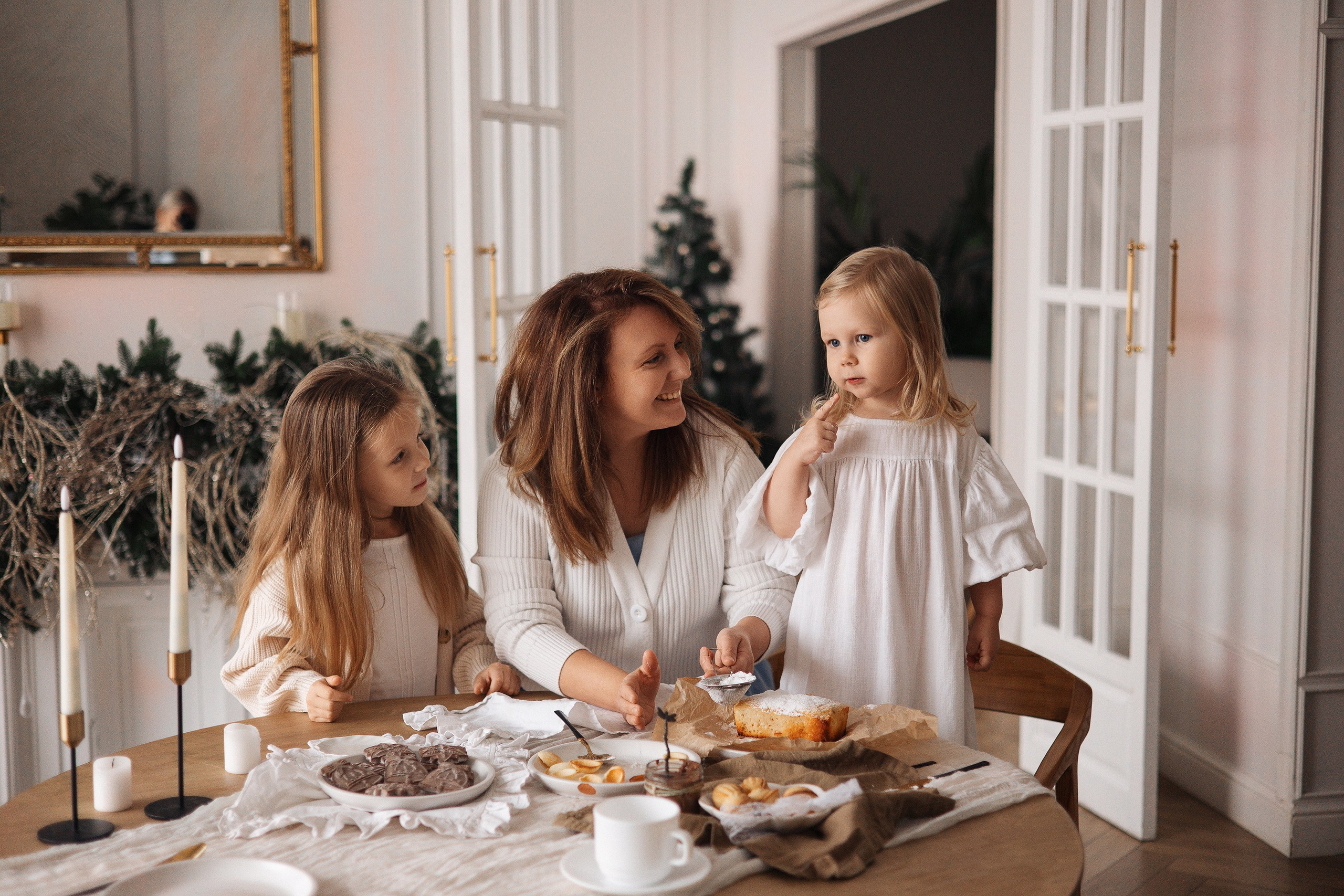 Марина, Аврора, Оливия, новогодняя история. Семейный фотограф в Москве Марина Петра
