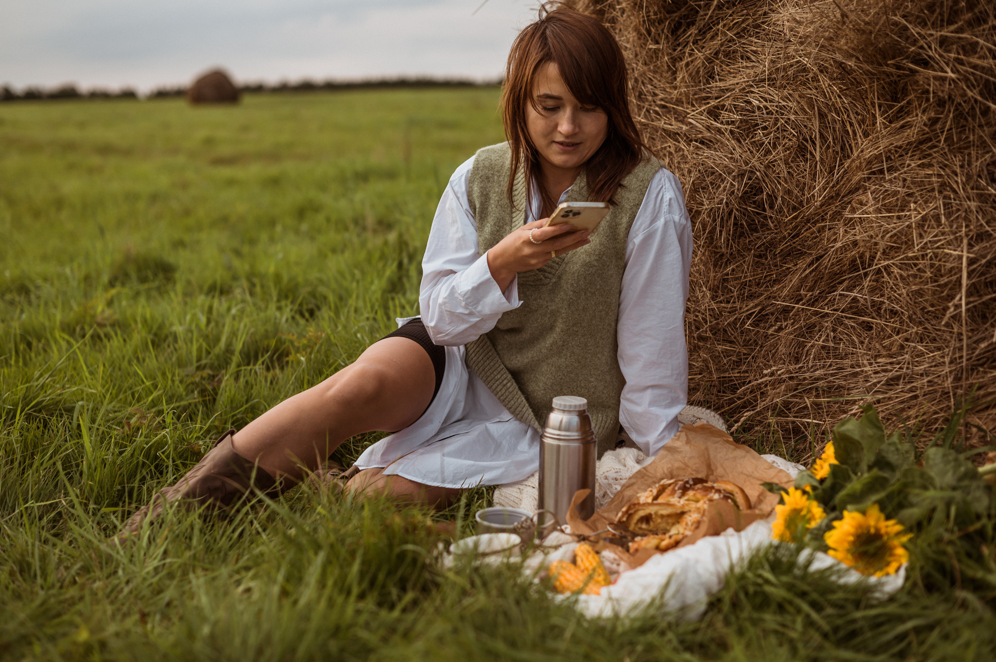Picknick im Feld. Hochzeitsfotografin Leipzig Dresden
