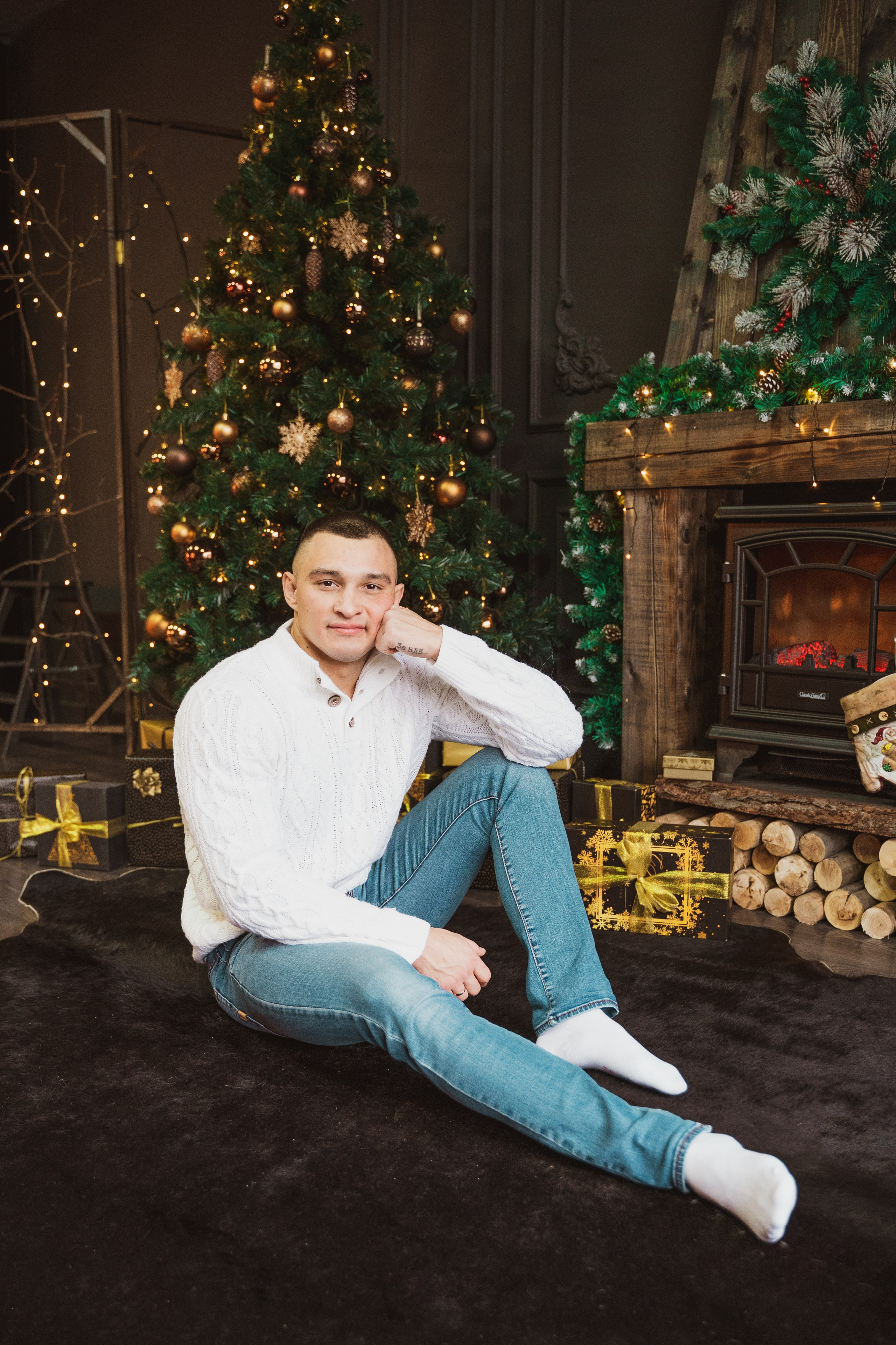 Новогодняя фотосессия беременности в студии. Анна и Кирилл. Свадебный и репортажный фотограф в Уфе| Осетрова Ольга