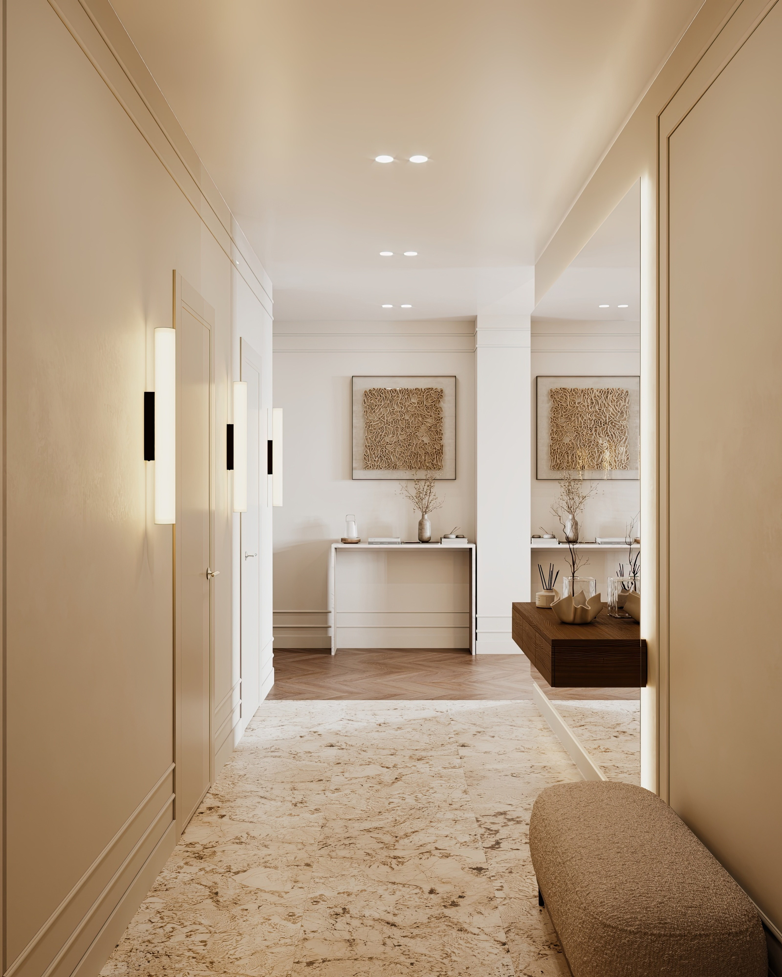 Полянка кухня-гостиная-прихожая-коридор. Визуализатор Векшина Елена