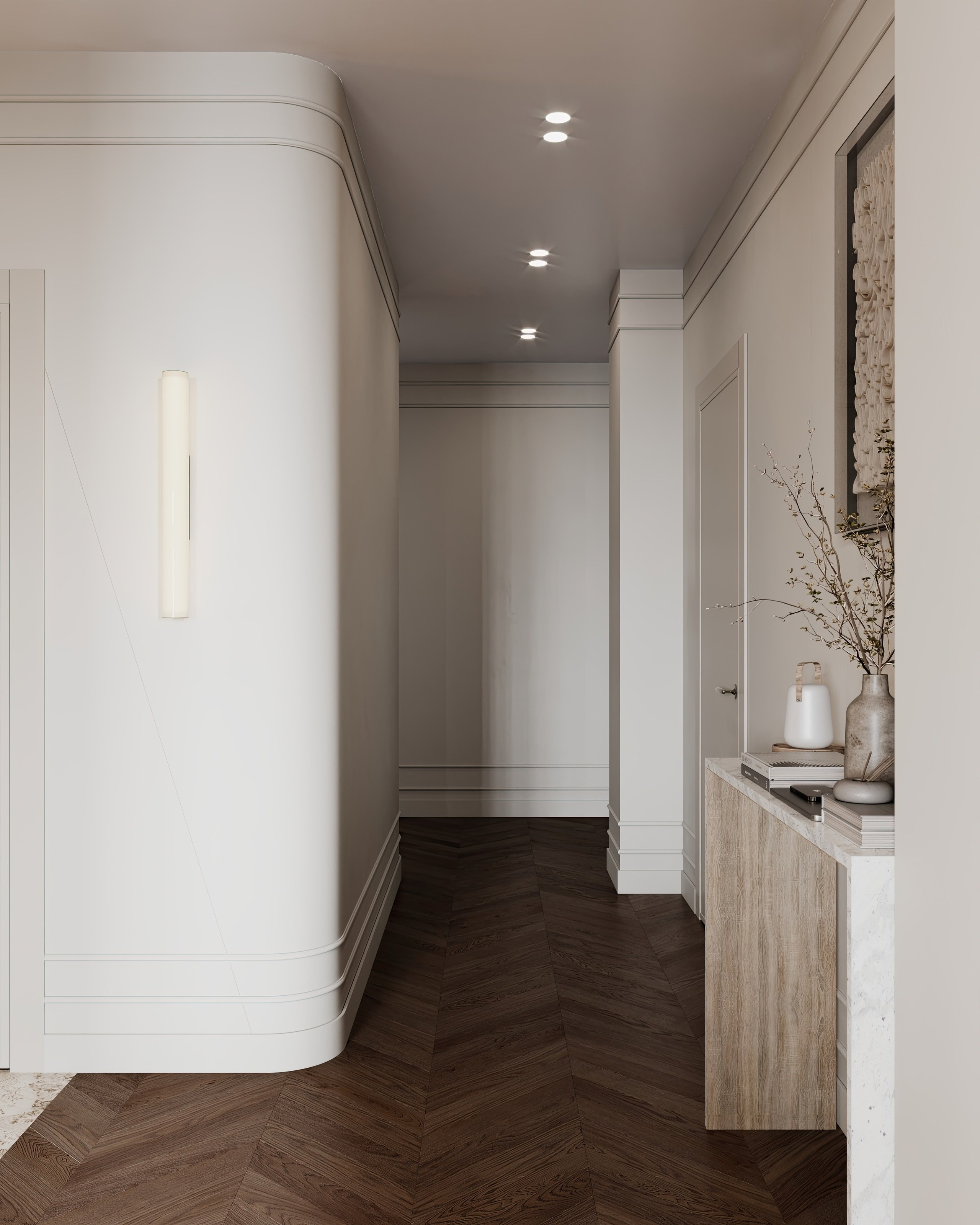 Полянка кухня-гостиная-прихожая-коридор. Визуализатор Векшина Елена