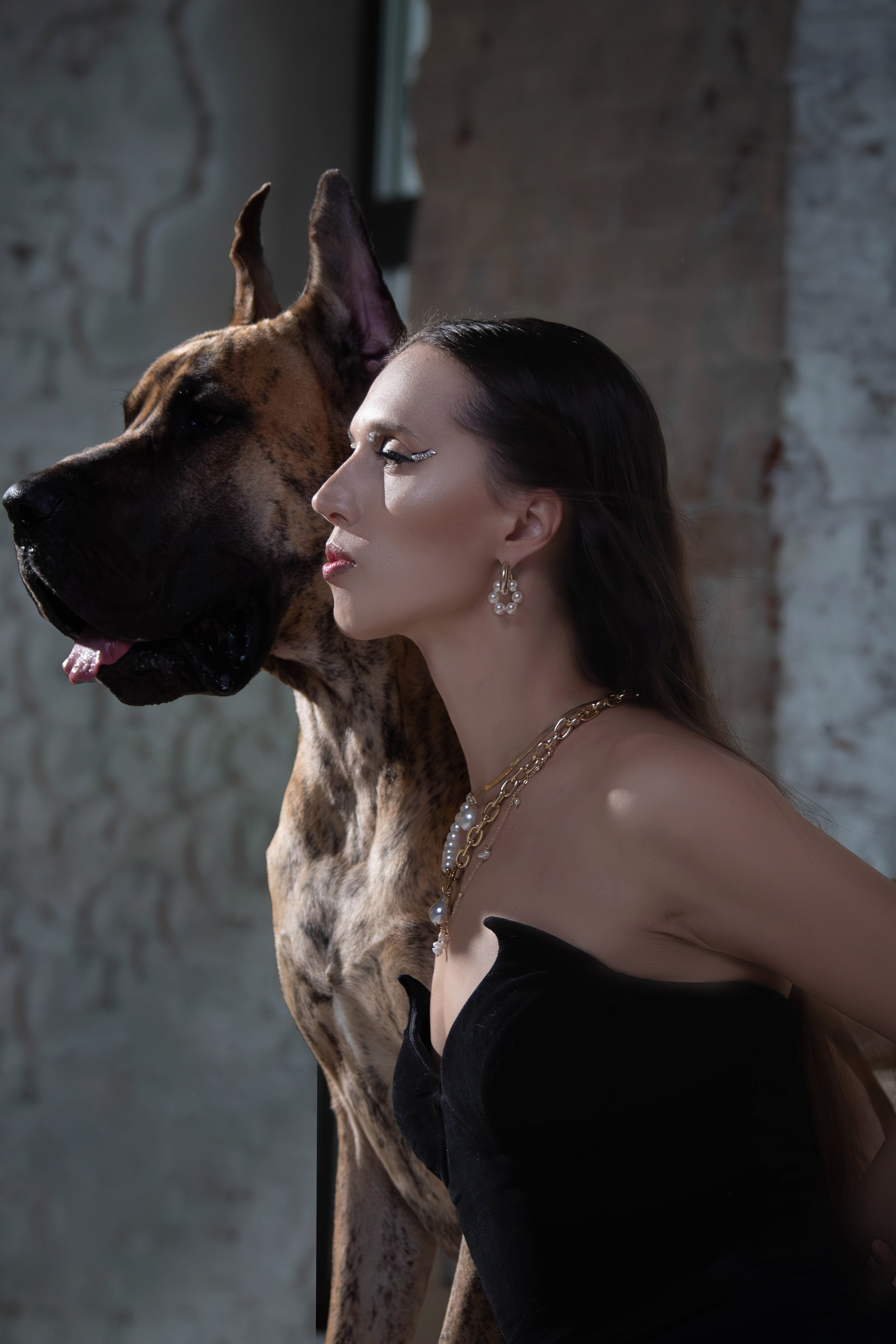 Анна и немецкий дог Honney Highlight. Фотограф анималист — Тула, Москва