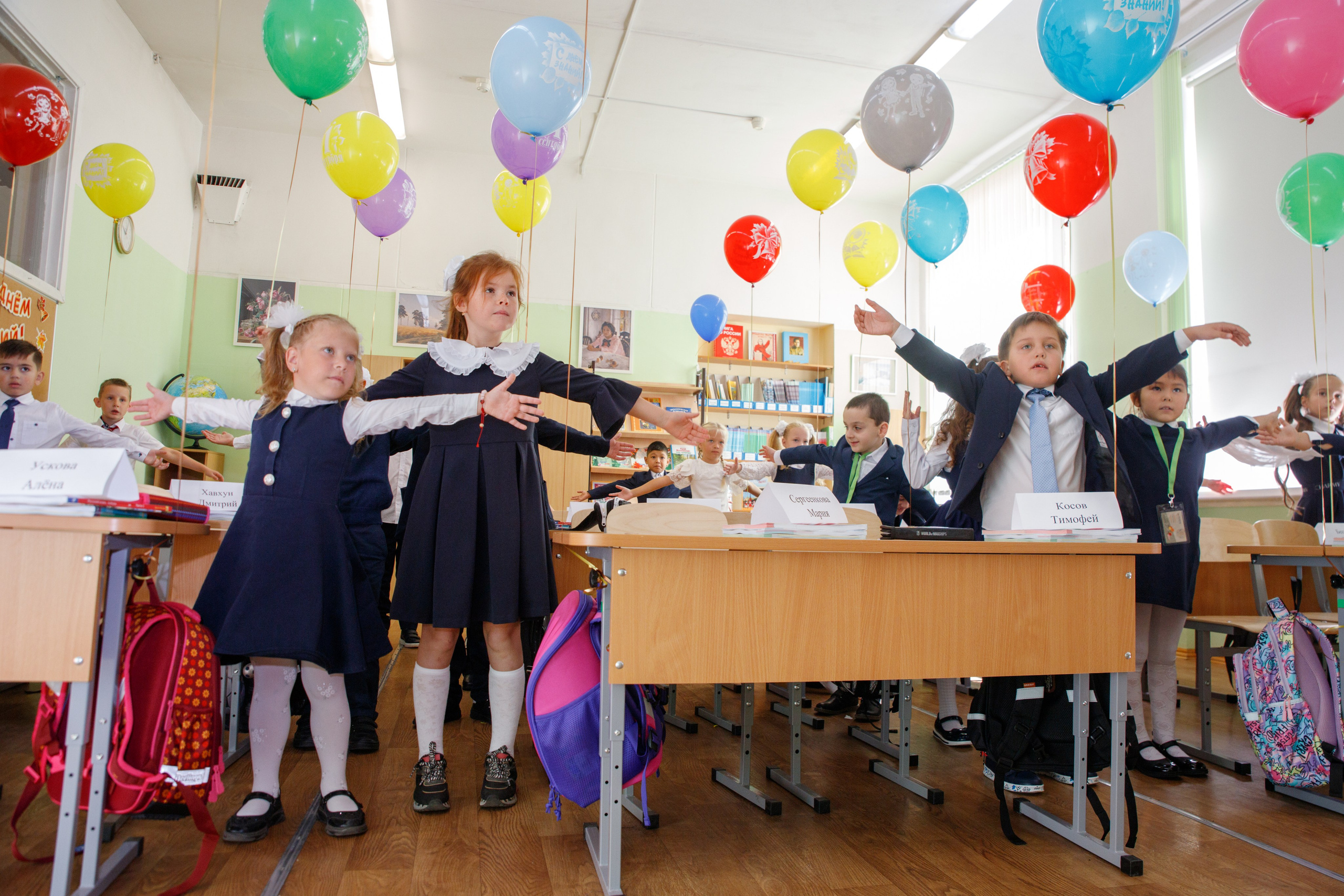 Репортажная съемка первого сентября для первоклассников. Семейный и школьный фотограф в Москве Анна Ткач