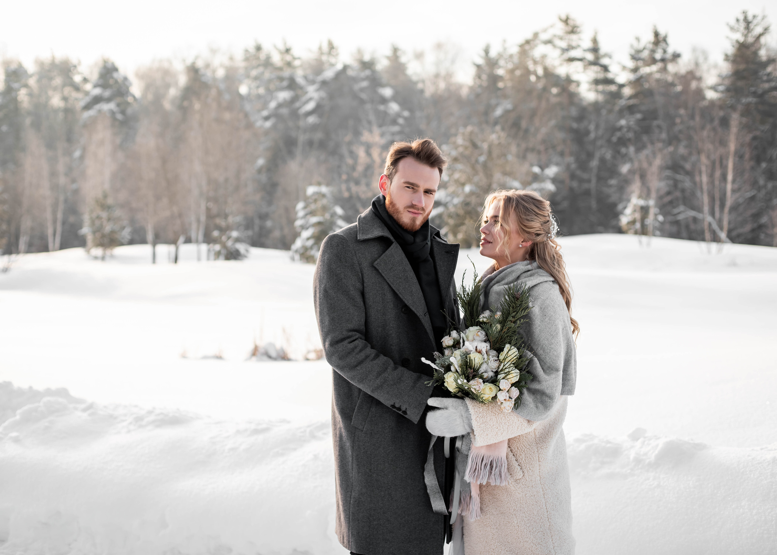 Пара с хаски. Женский свадебный и детский фотограф в Москве Юлия
