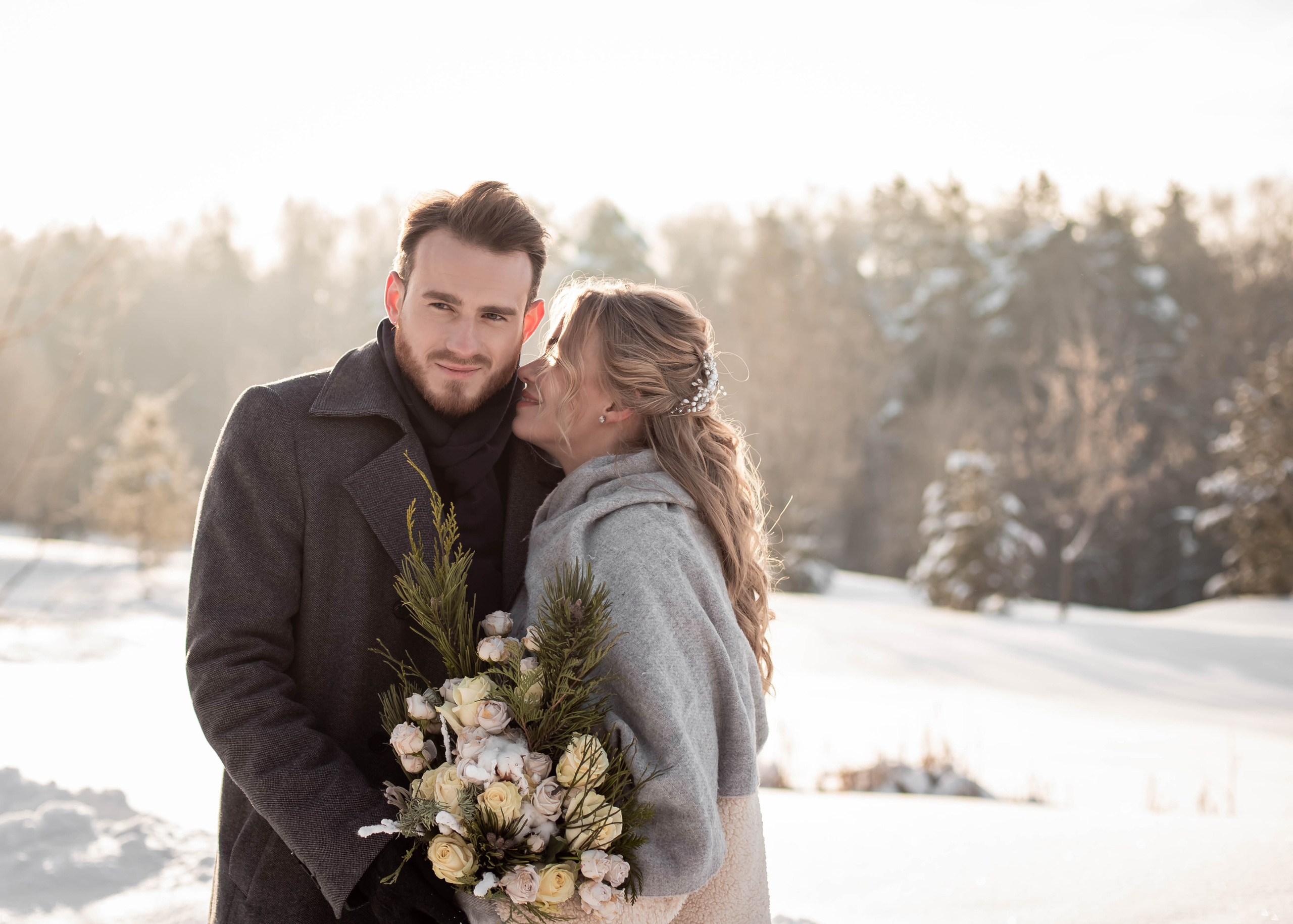 Пара с хаски. Женский свадебный и детский фотограф в Москве Юлия