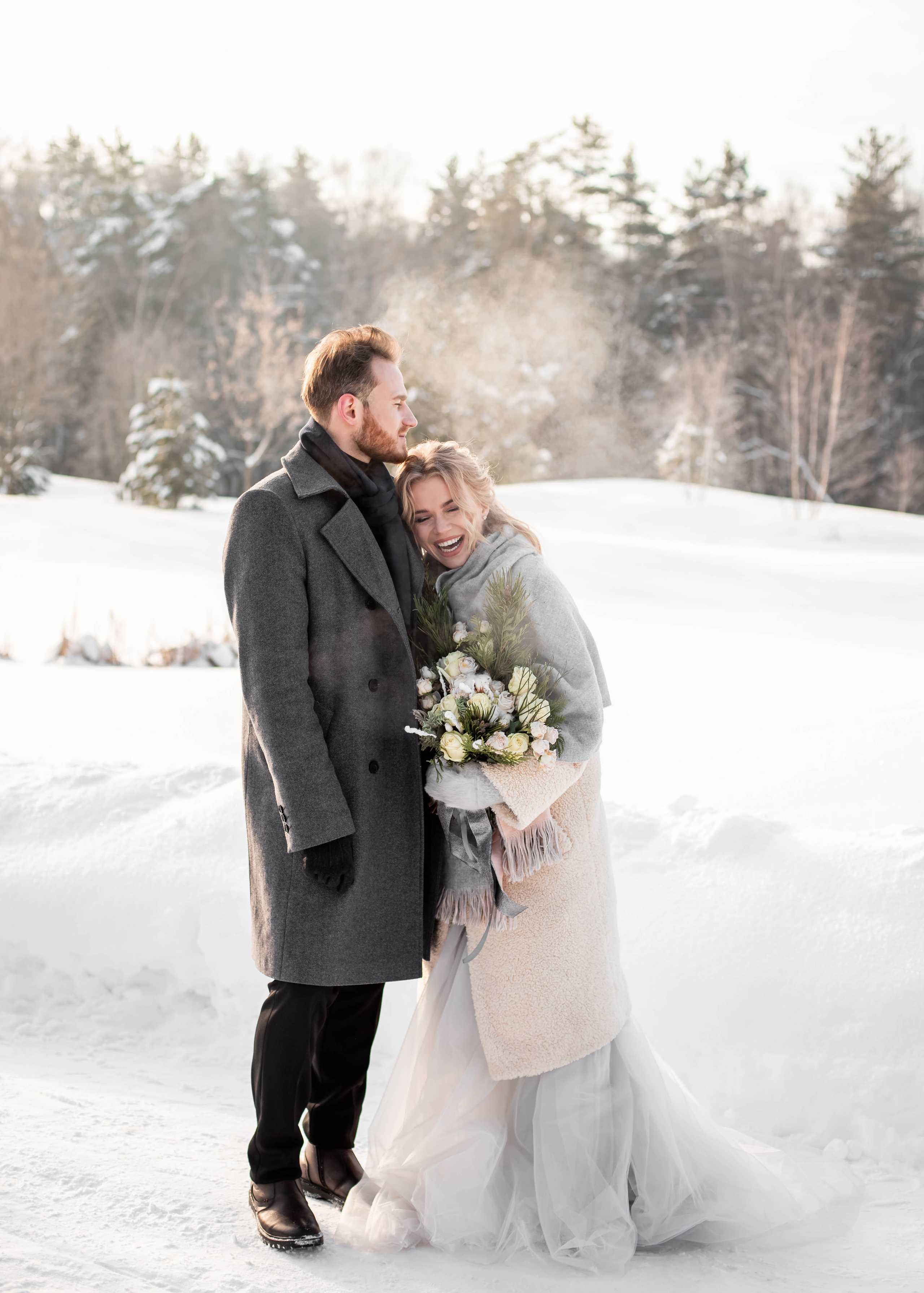 Пара с хаски. Женский свадебный и детский фотограф в Москве Юлия
