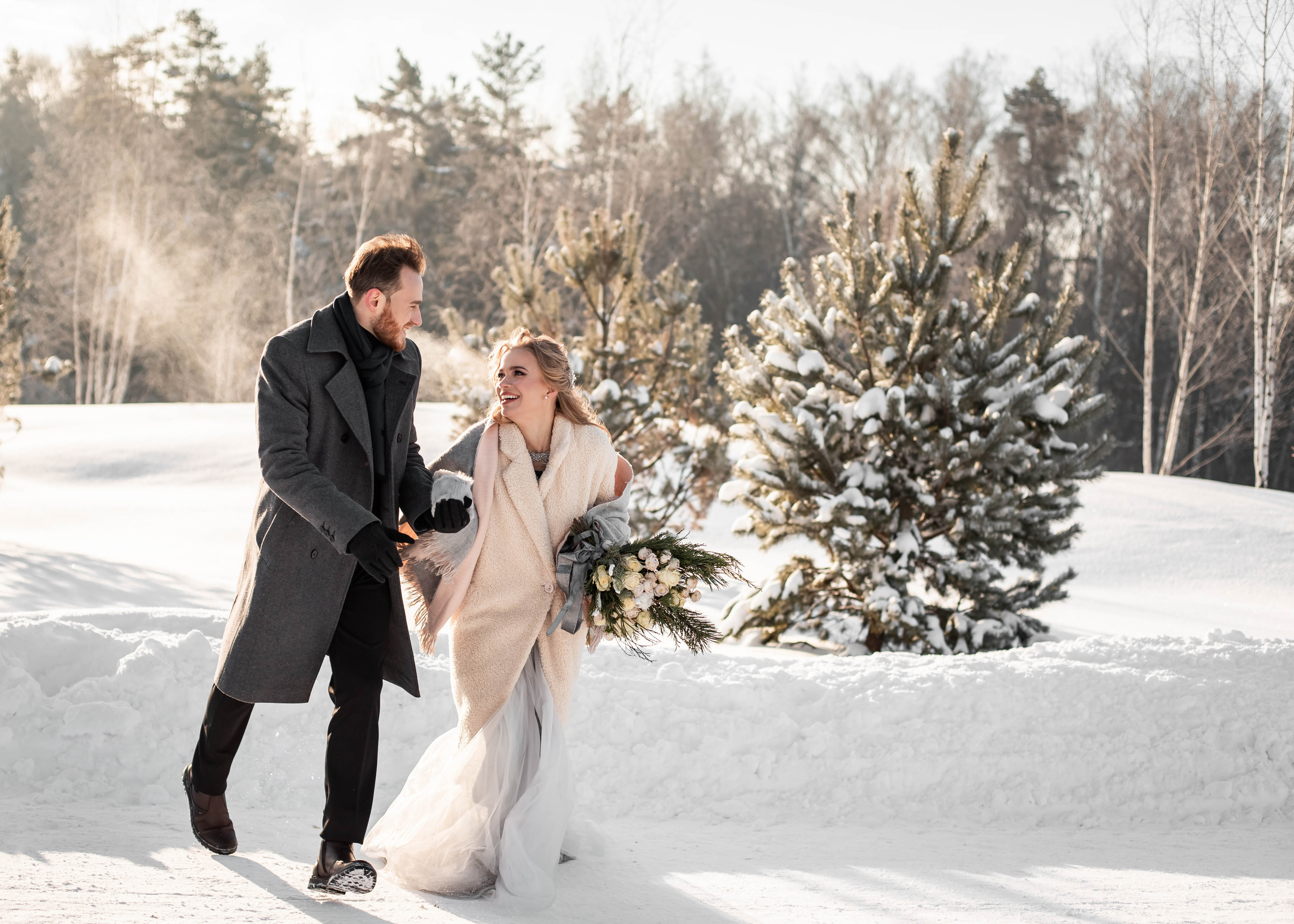Пара с хаски. Женский свадебный и детский фотограф в Москве Юлия