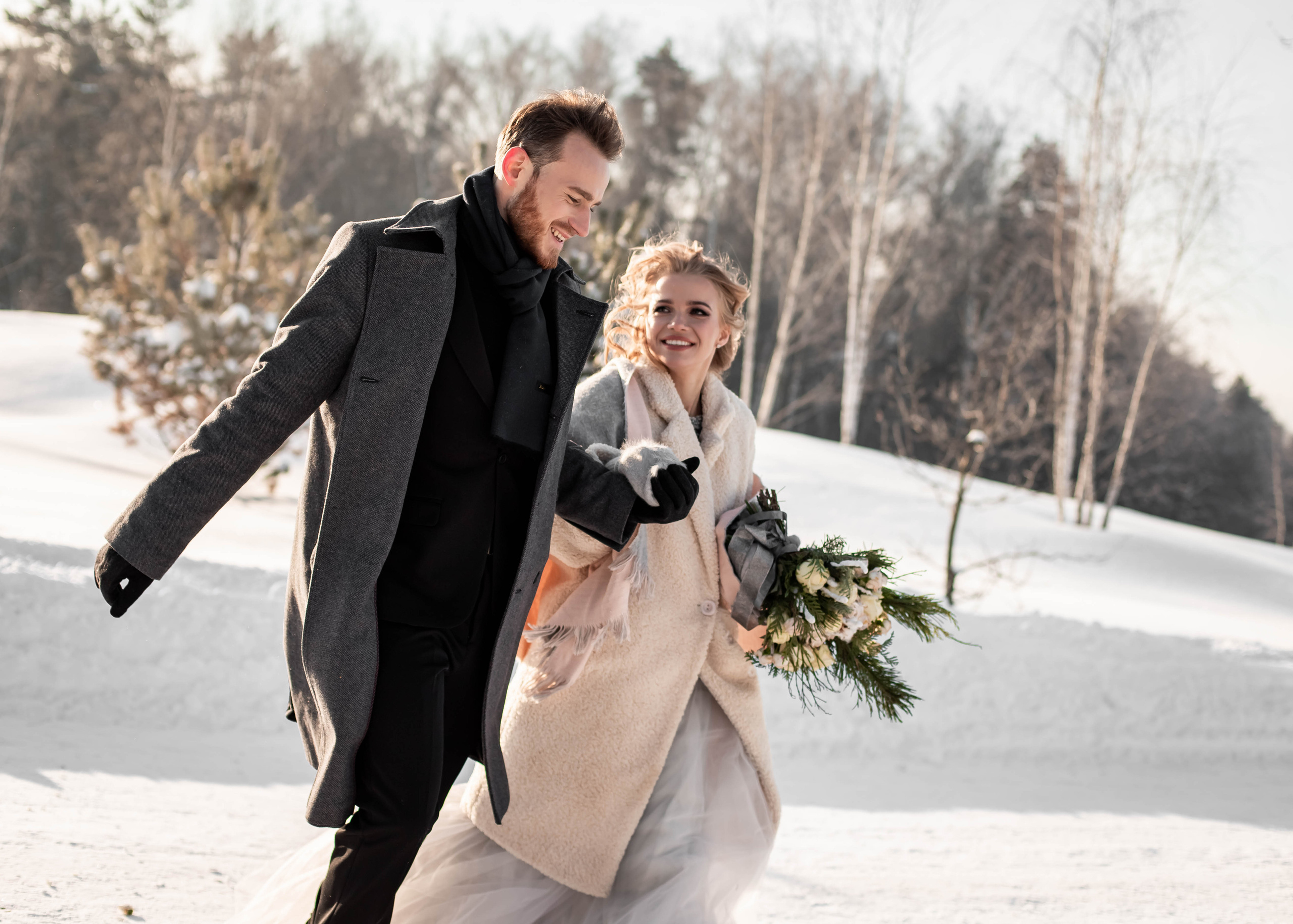 Пара с хаски. Женский свадебный и детский фотограф в Москве Юлия