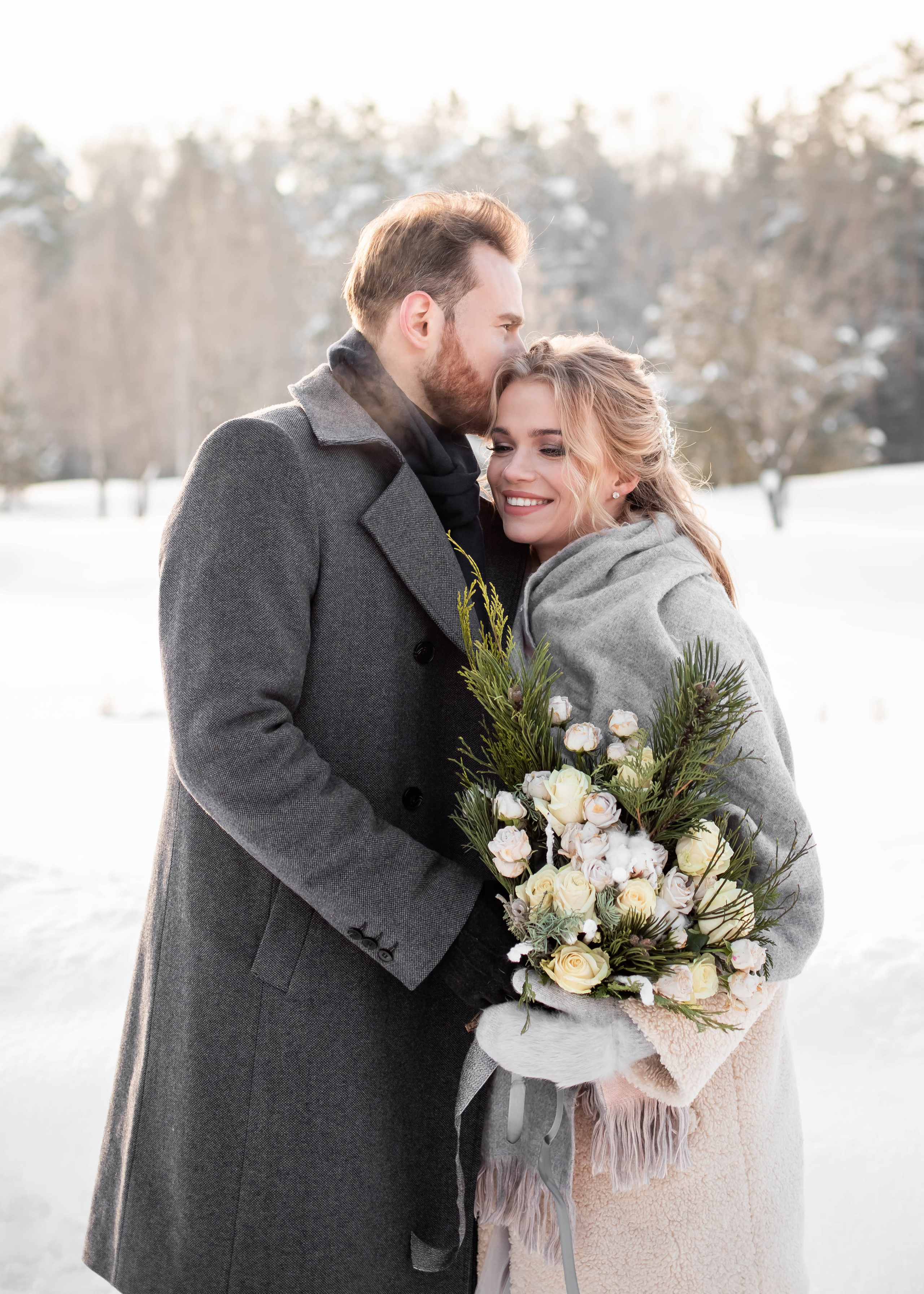 Пара с хаски. Женский свадебный и детский фотограф в Москве Юлия