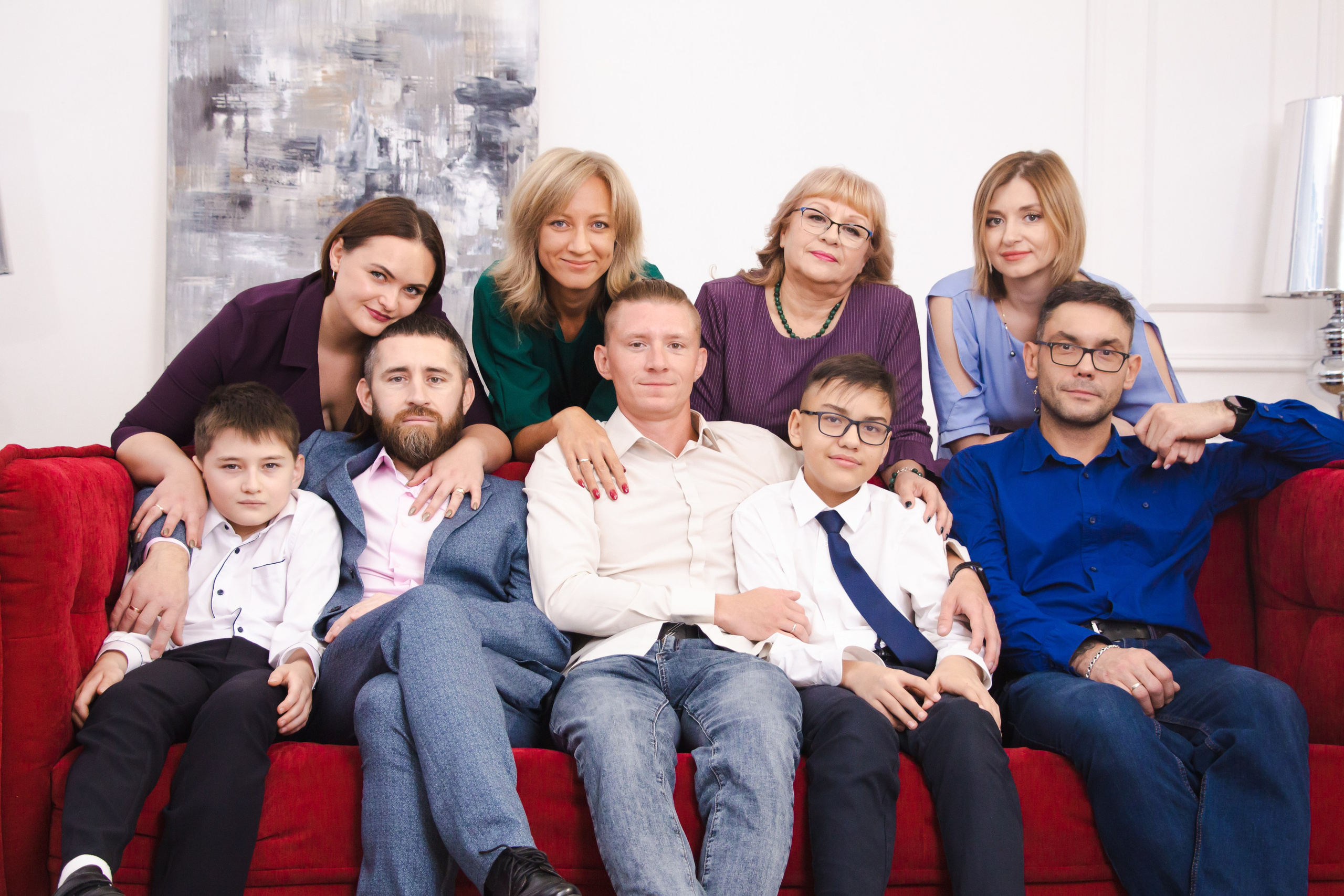 Тепло большой семьи — семейная фотосессия в студии, Екатеринбург. Фотограф в Екатеринбурге Пойгина Елена
