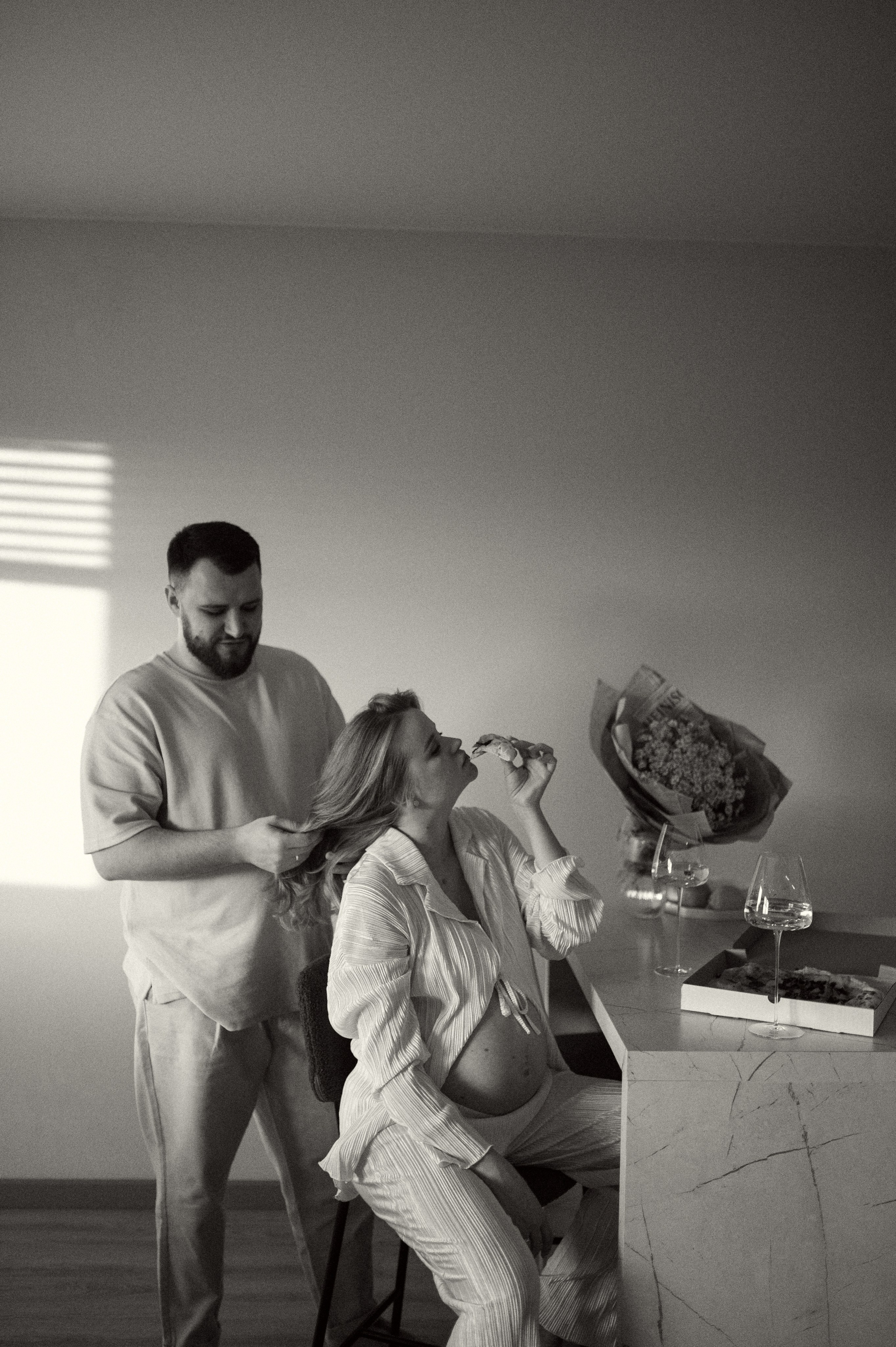 Домашняя фотосессия беременности. Семейная фотосессия Бутово Москва фотограф Алина Морщагина