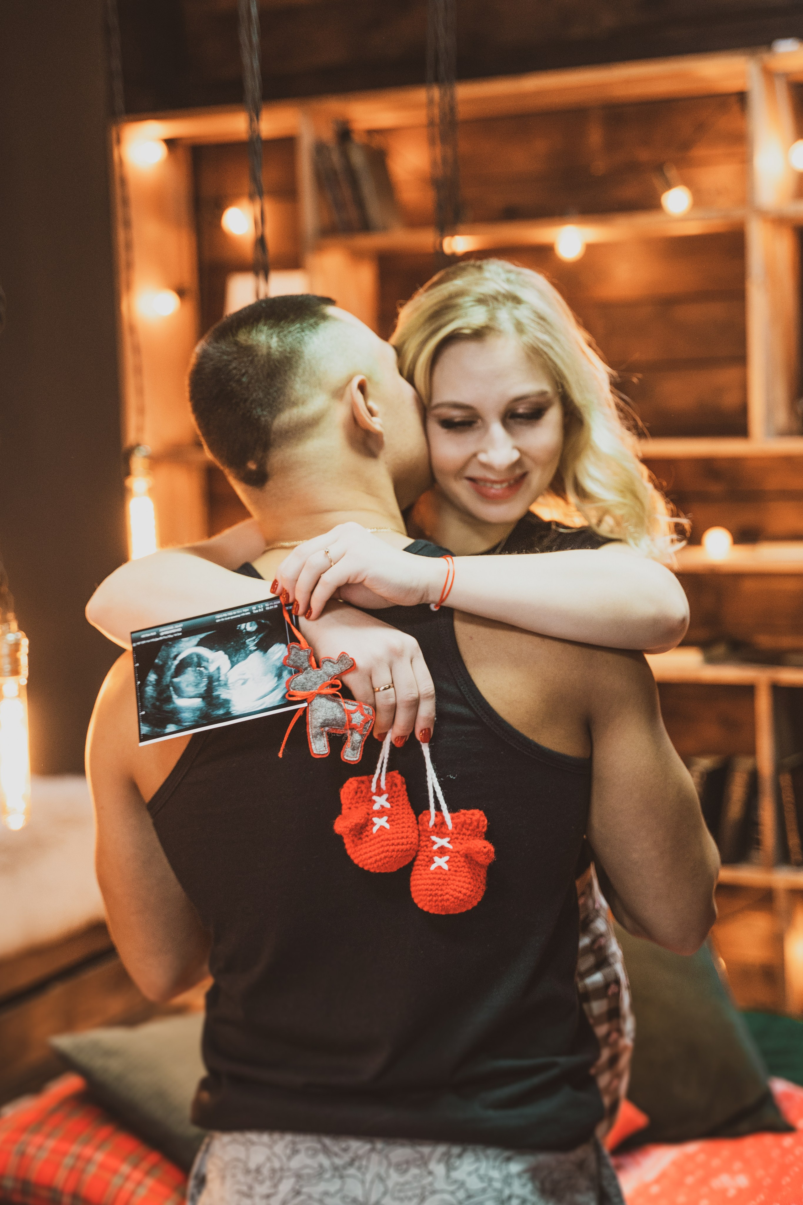 Новогодняя фотосессия беременности в студии. Анна и Кирилл. Свадебный и репортажный фотограф в Уфе| Осетрова Ольга