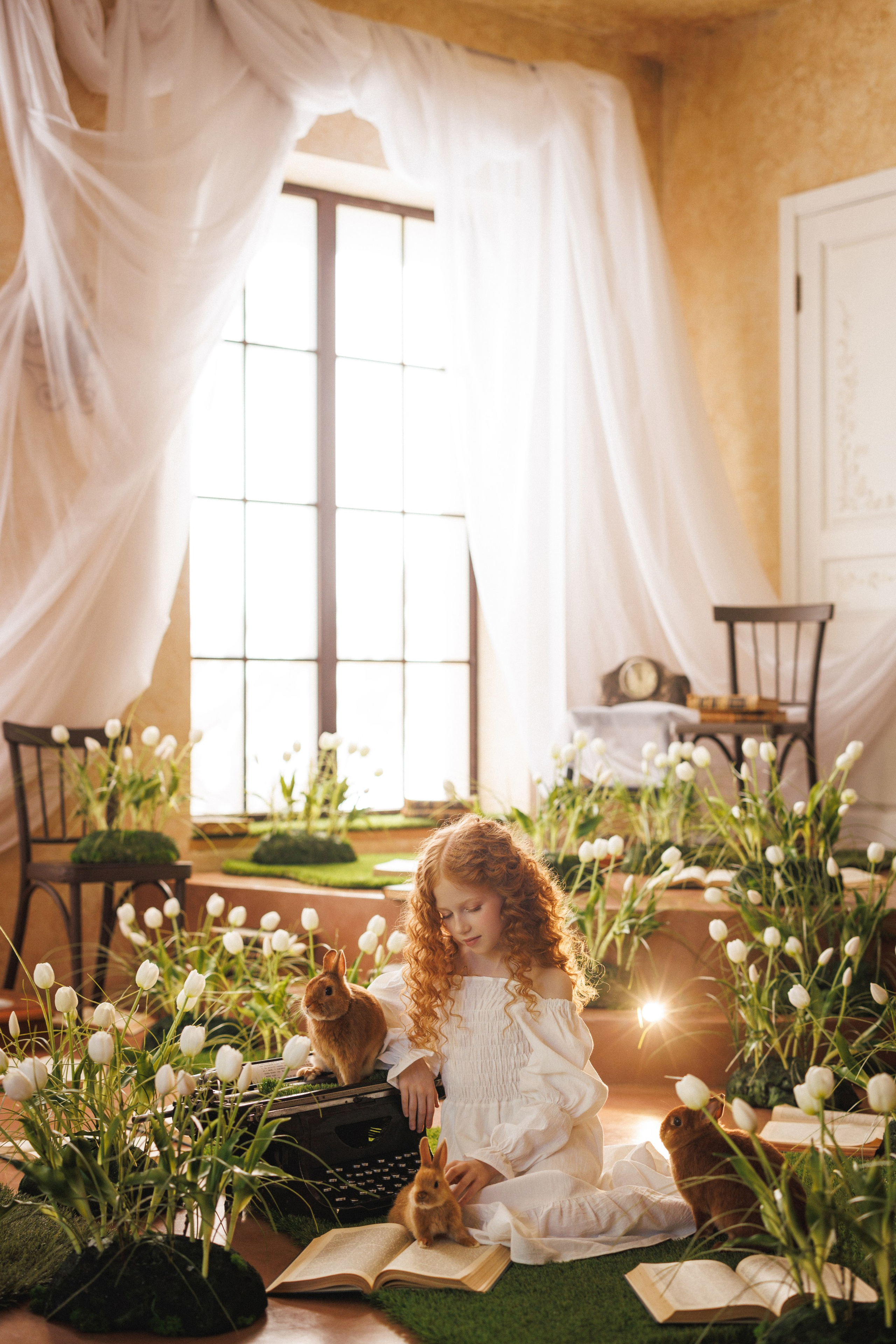 Сказочная фотосессия с белыми Тюльпанами, фотостудия «Эль», город Краснодар. Семейный и детский фотограф в Краснодаре Анна Трашкова