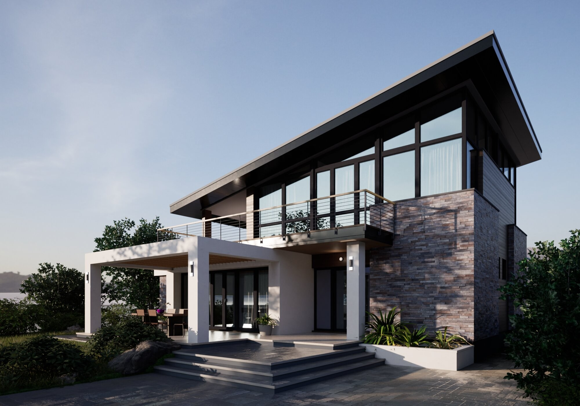 2025 / Архитектурный проект коттеджа. Крым. Архитектурное проектирование и дизайн интерьеров. г. Анапа