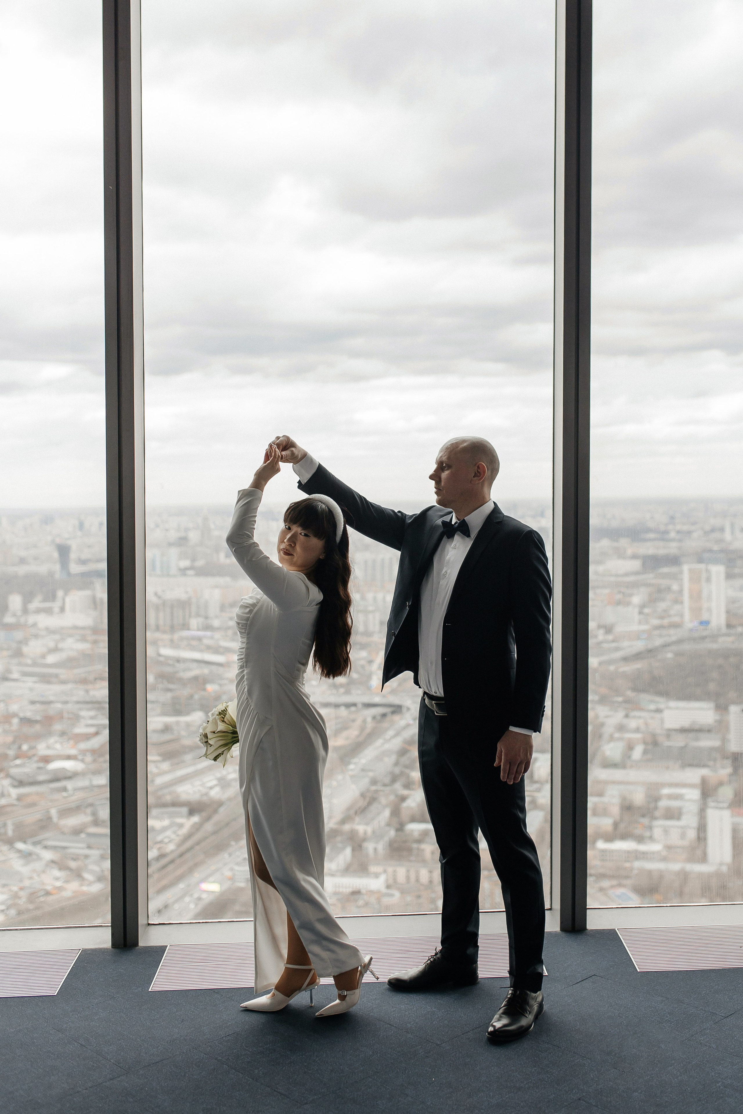 Регистрация брака на площадке Панорама 360, Башня Федерация, Москва-Сити. Свадебный фотограф в Москве Дарья Олендарёва