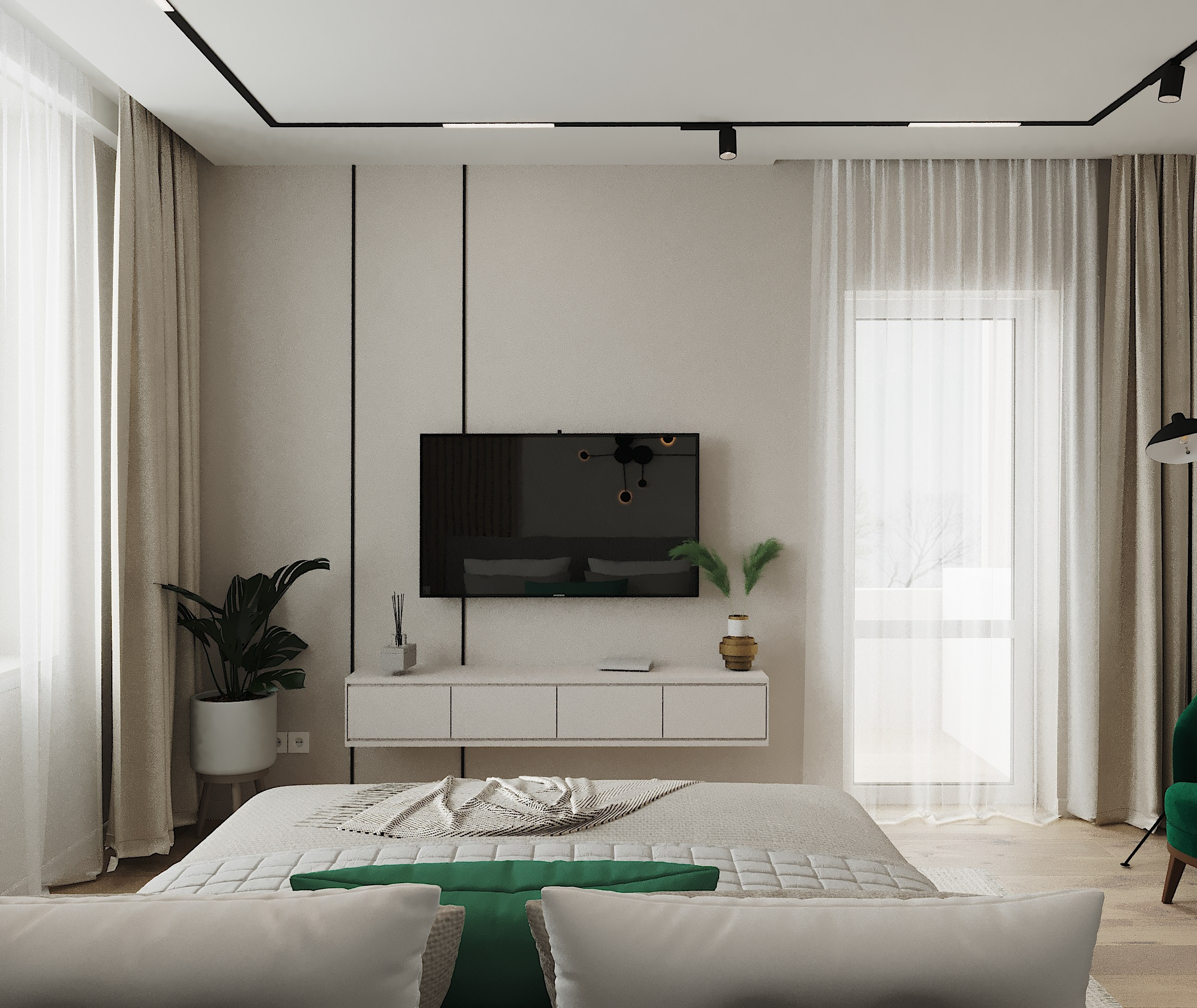 Современный интерьер с акцентами. Lina architector | Дизайн интерьера