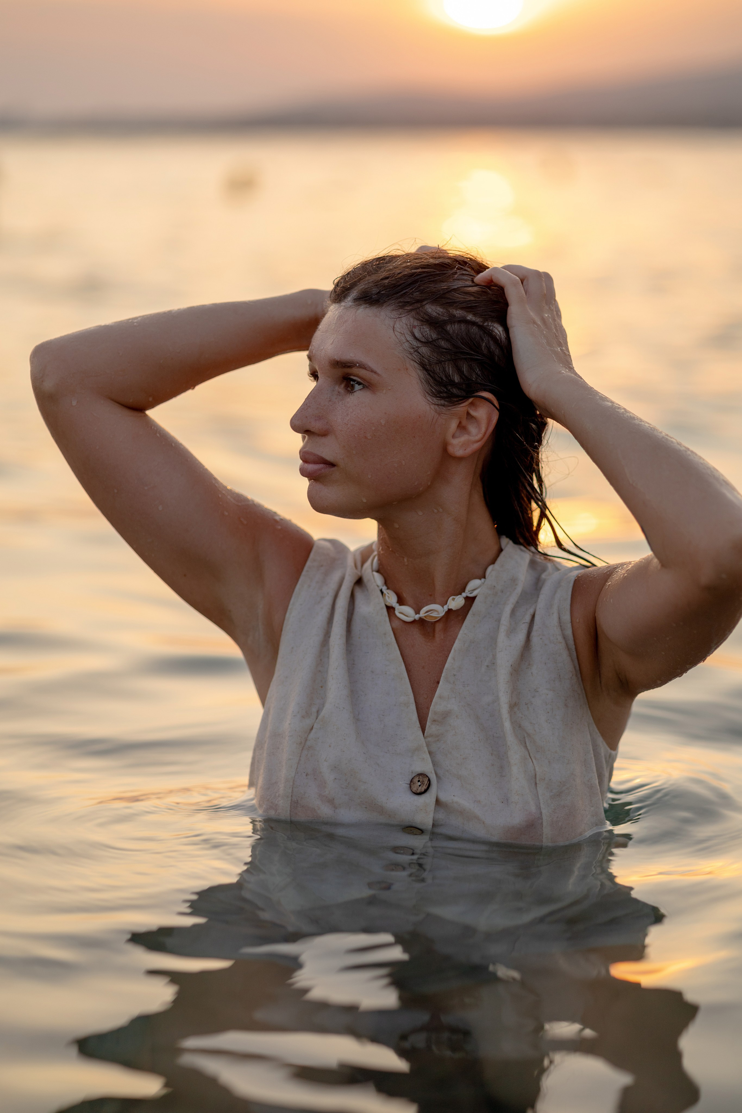 Закат на пляже Метрополь. Семейный и портретный фотограф в Геленджике Любовь Бодрова