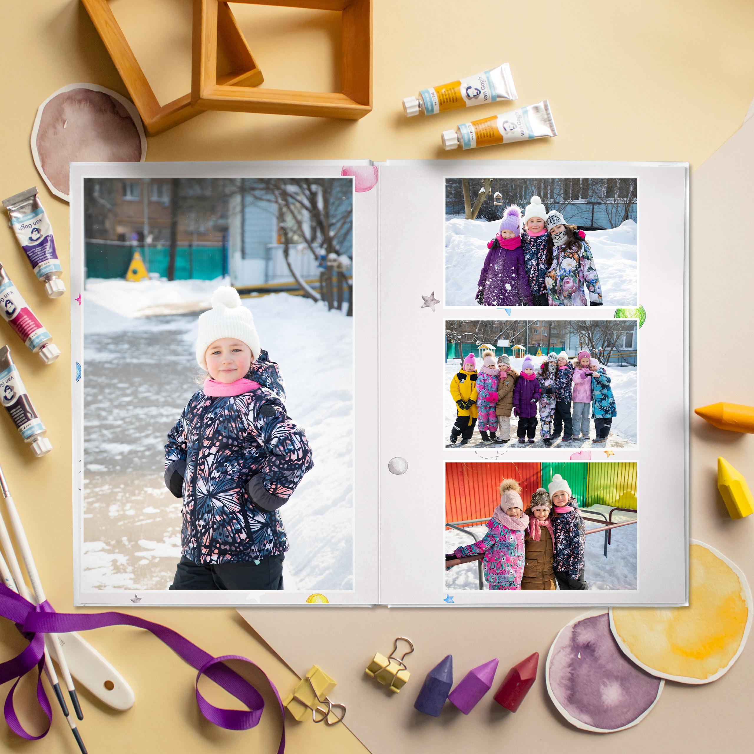 СТАНДАРТ 4 разворота. Выпускные альбомы для детского сада и школы в Москве