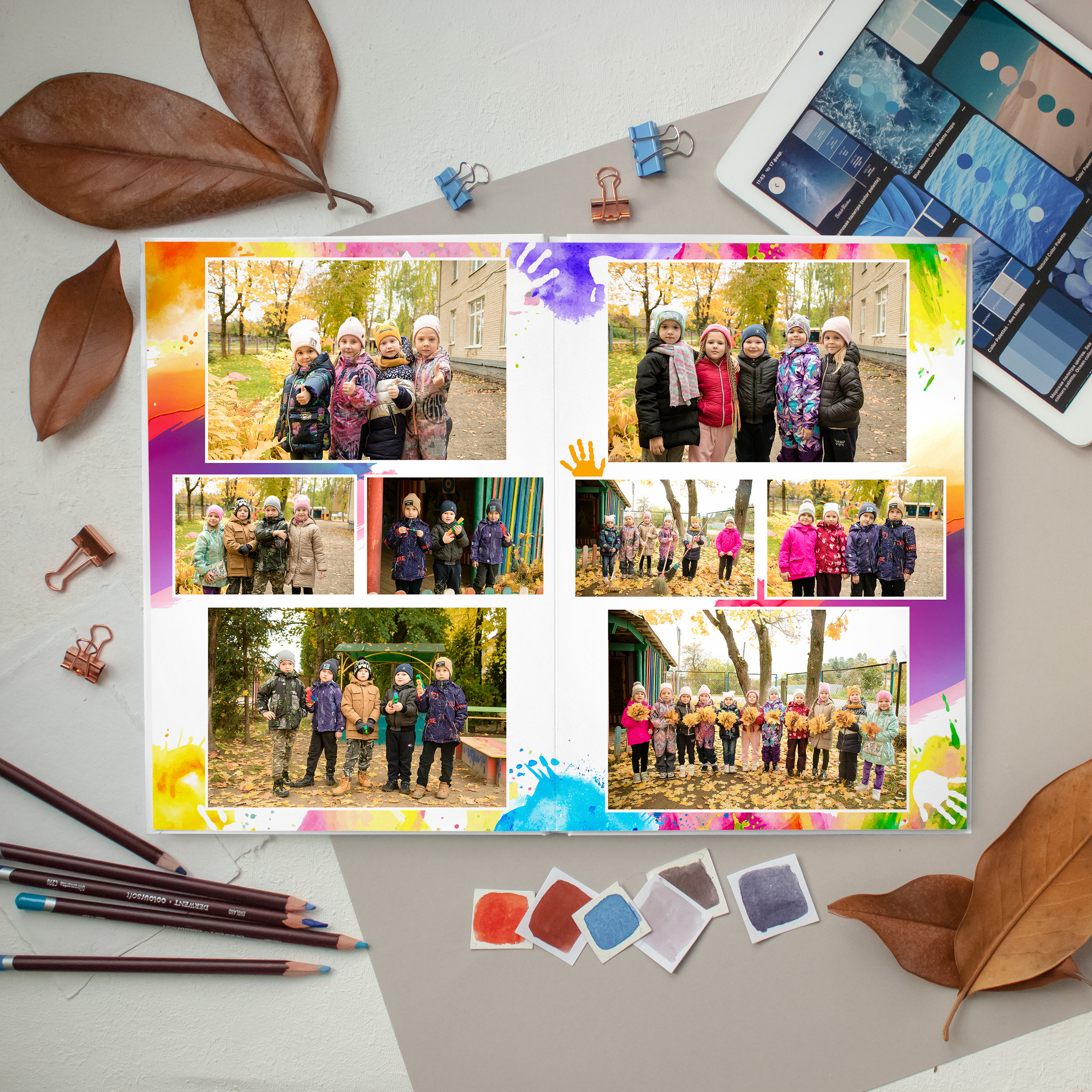 ОБЩИЙ 5 разворотов. Выпускные альбомы для детского сада и школы в Москве