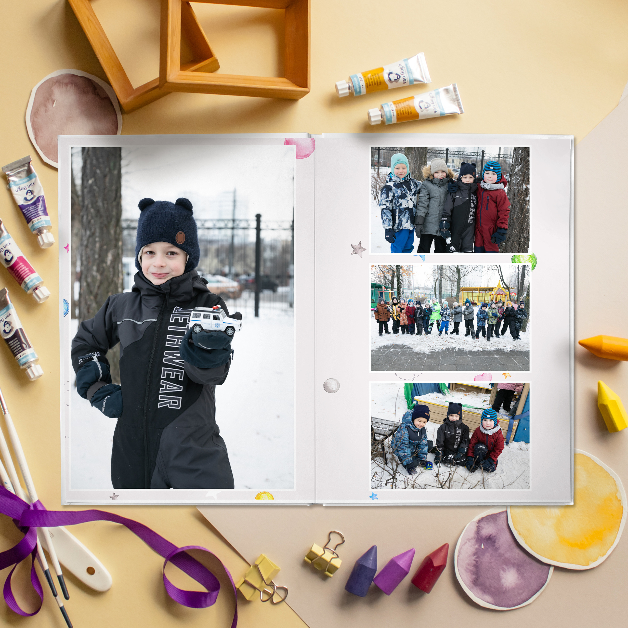 СТАНДАРТ 4 разворота. Выпускные альбомы для детского сада и школы в Москве