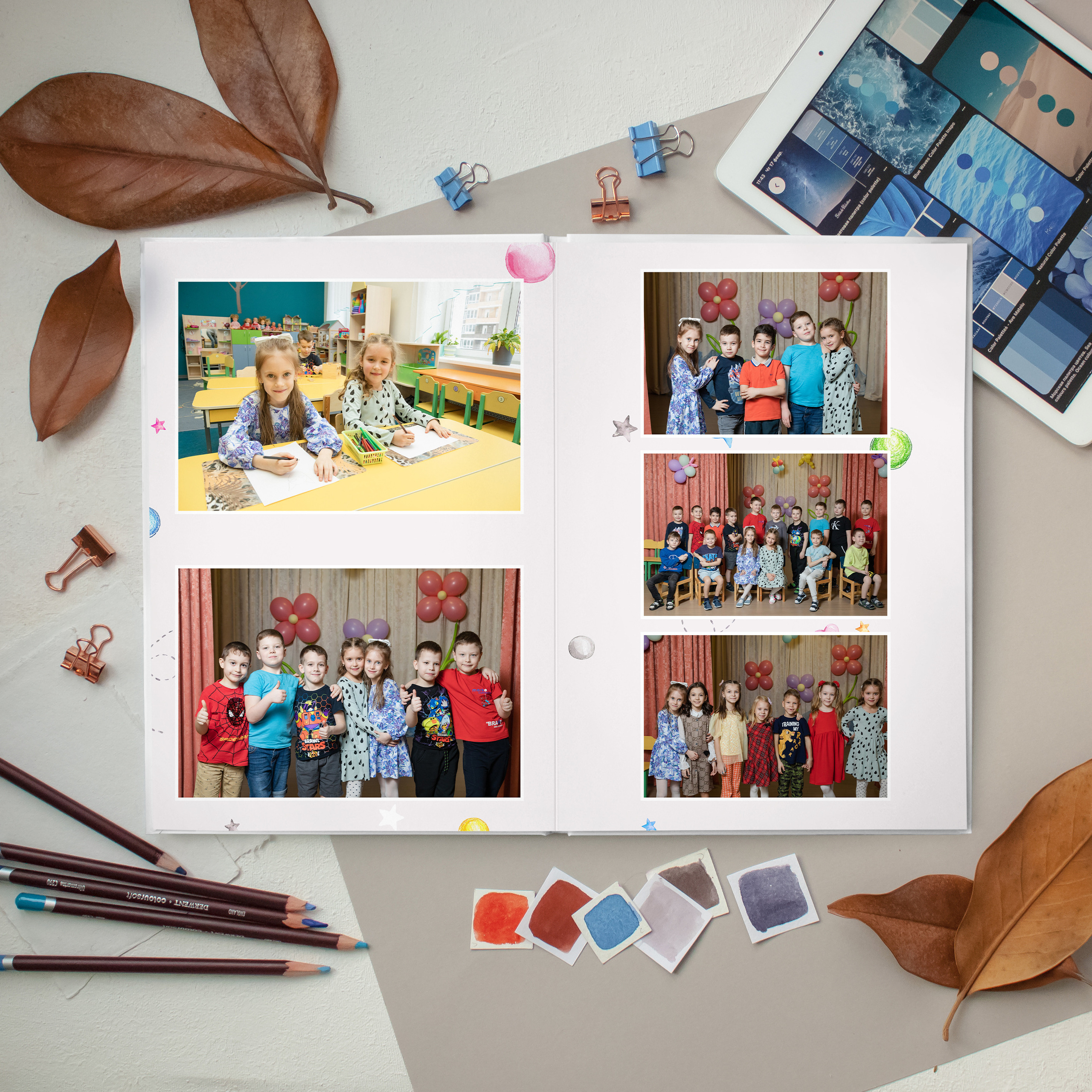 СТАНДАРТ 4 разворота. Выпускные альбомы для детского сада и школы в Москве