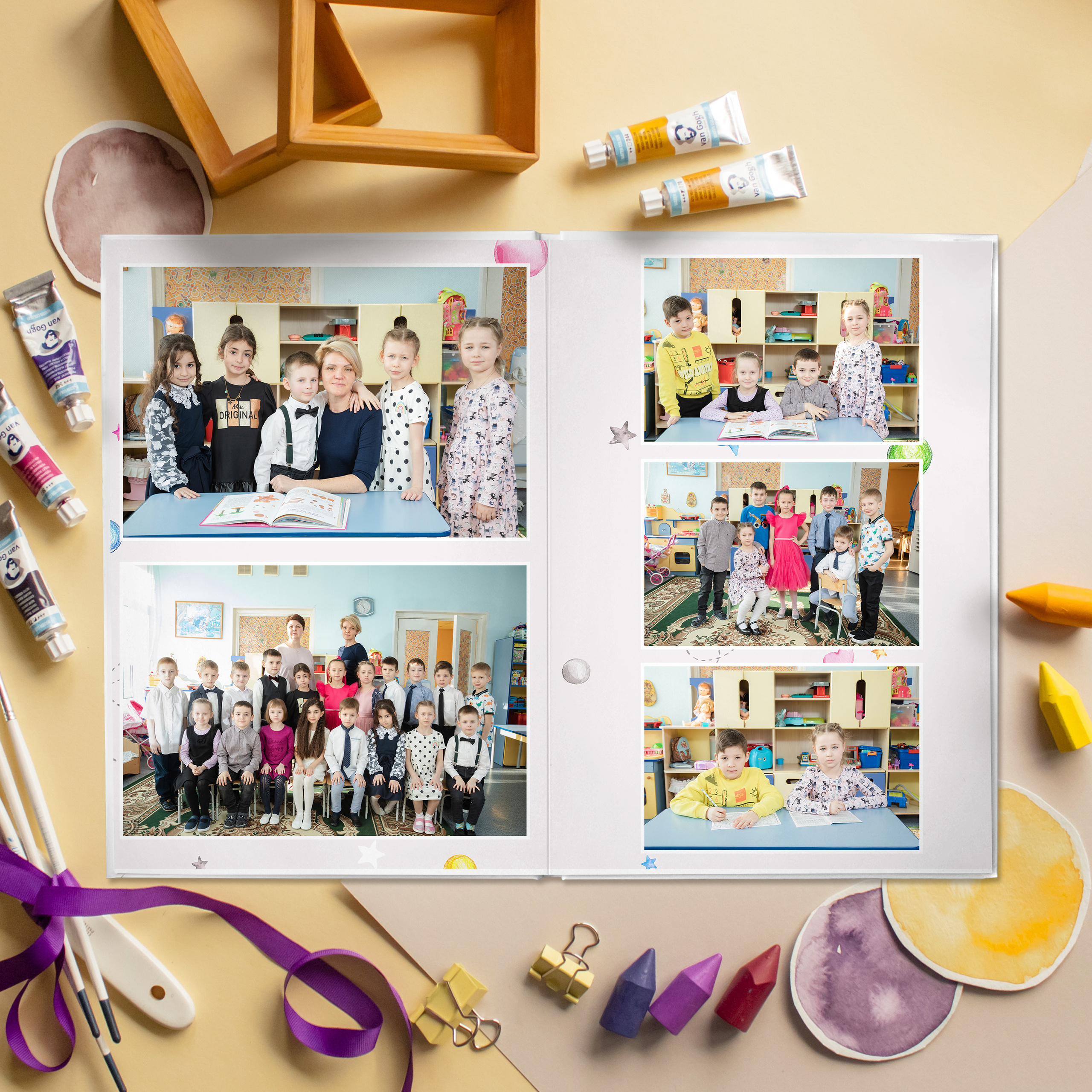 СТАНДАРТ 4 разворота. Выпускные альбомы для детского сада и школы в Москве