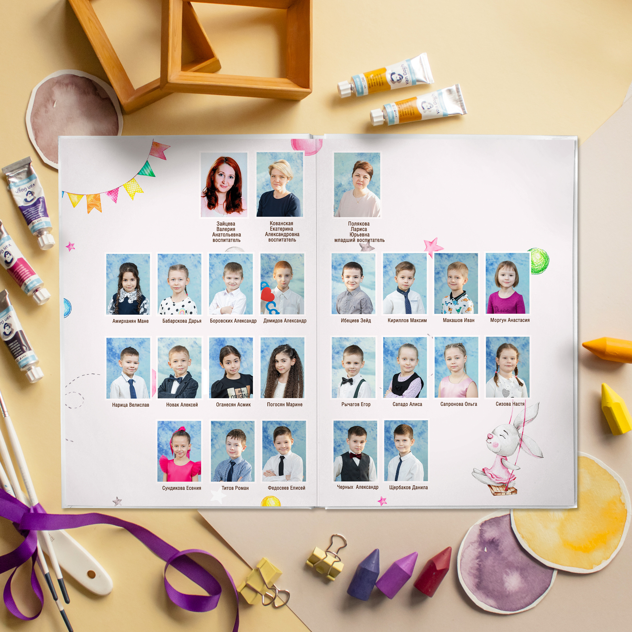 СТАНДАРТ 4 разворота. Выпускные альбомы для детского сада и школы в Москве