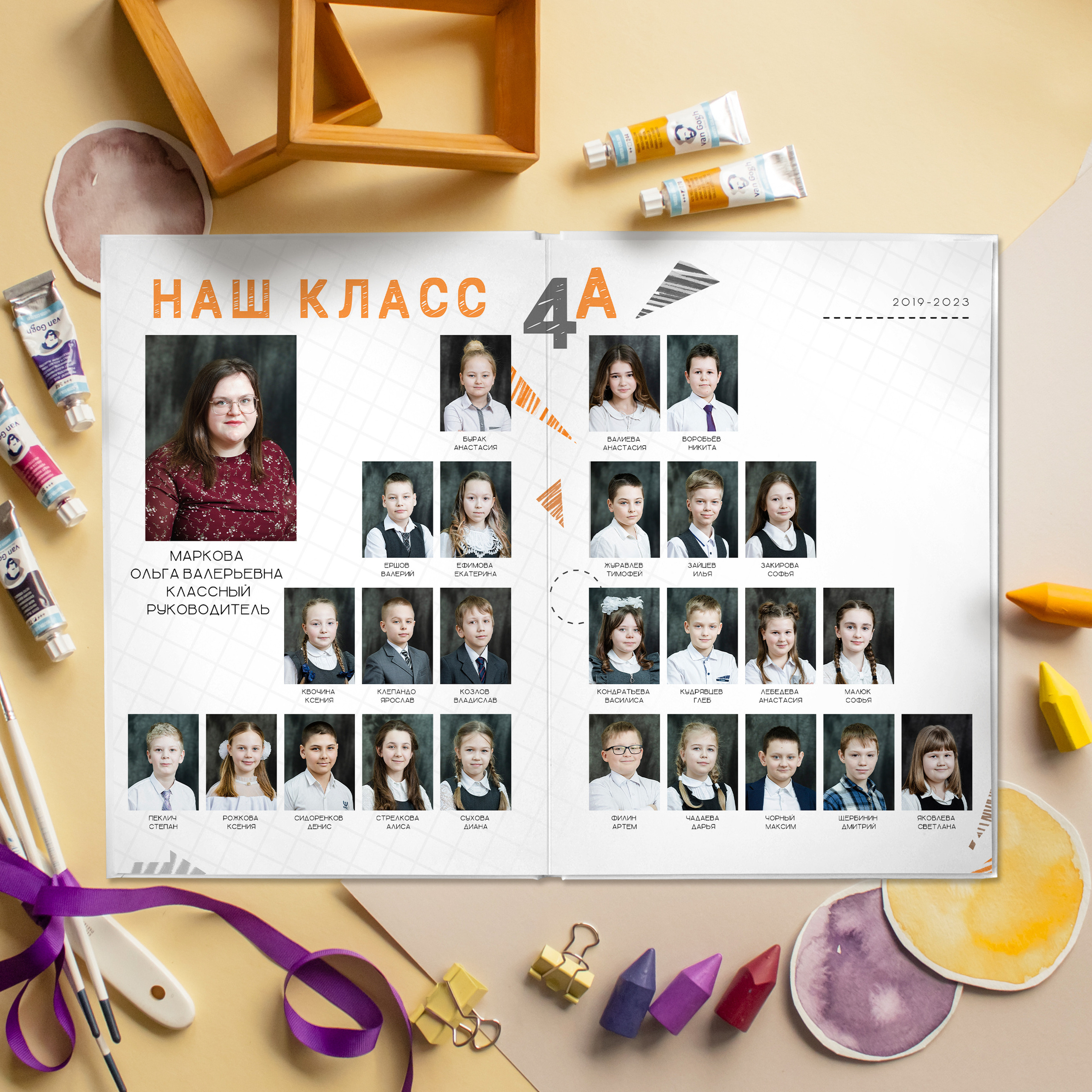 СТАНДАРТ 3 разворота. Выпускные альбомы для детского сада и школы в Москве